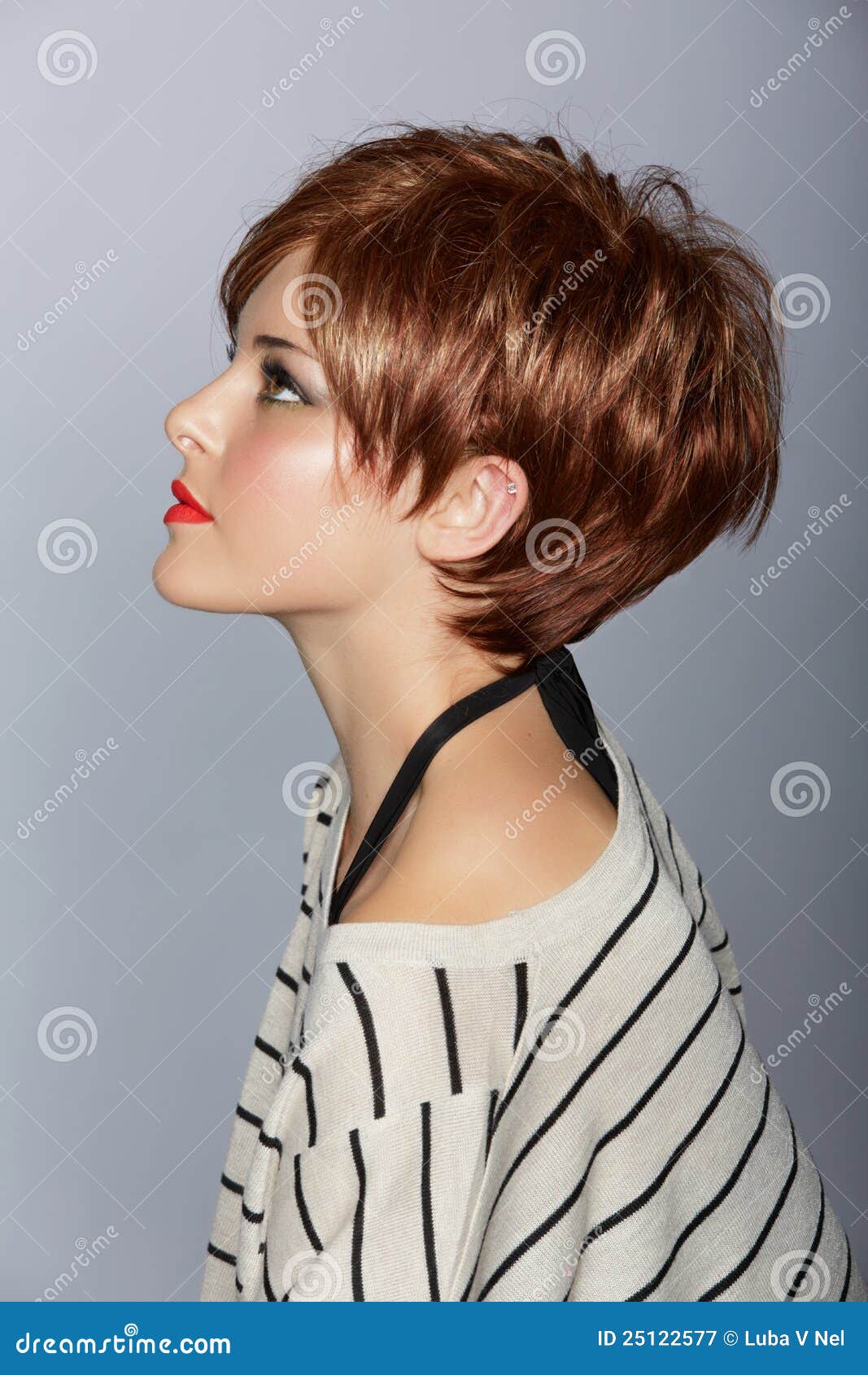 woman with short red hair