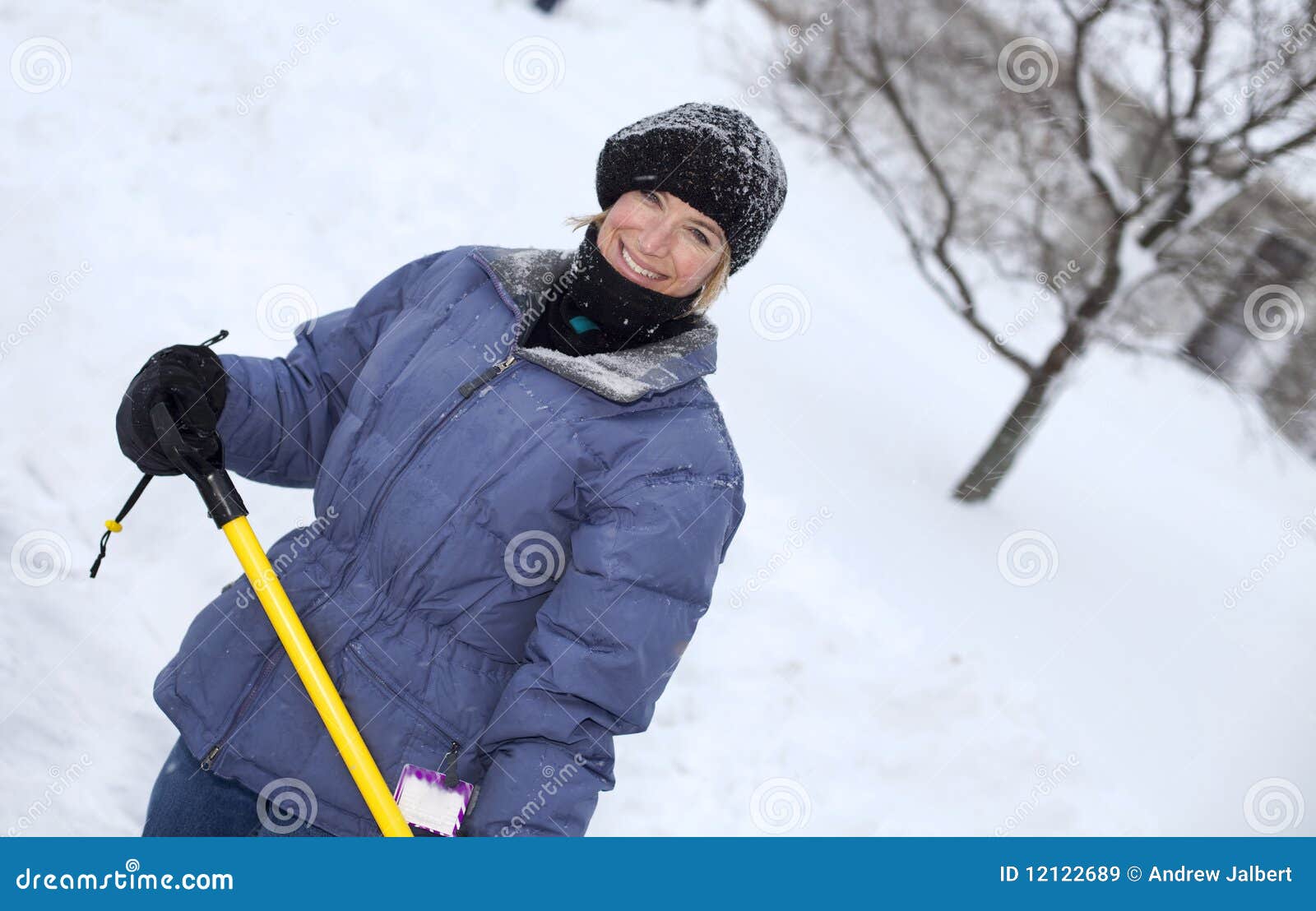 Woman shoveling stock image. Image of states, shovel 12122689