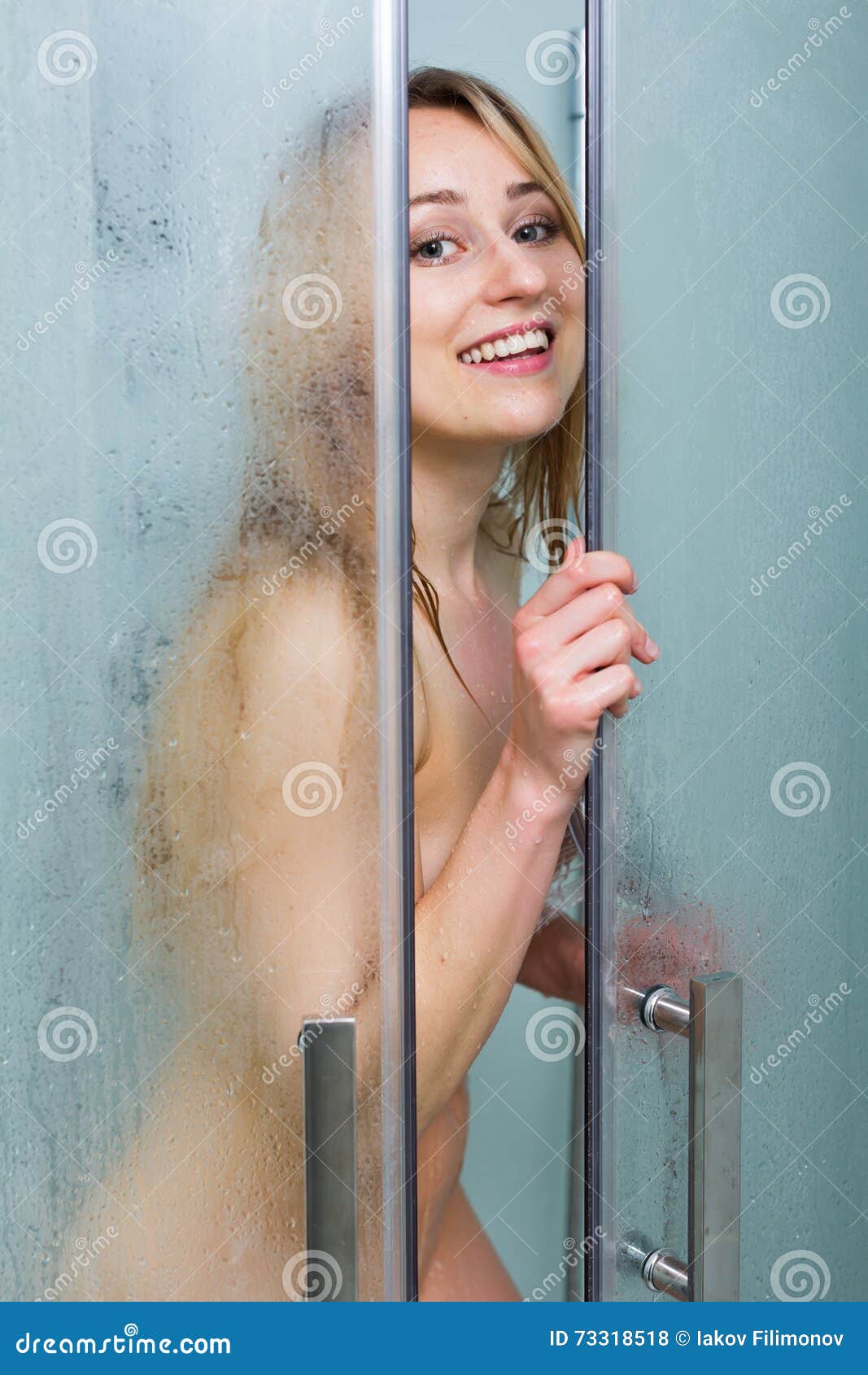 Showering naked women