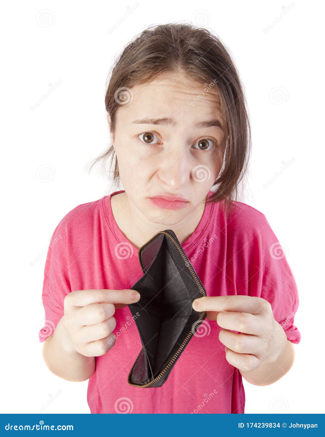 Woman Showing Empty Wallet with No Money. Stock Photo - Image of broke ...