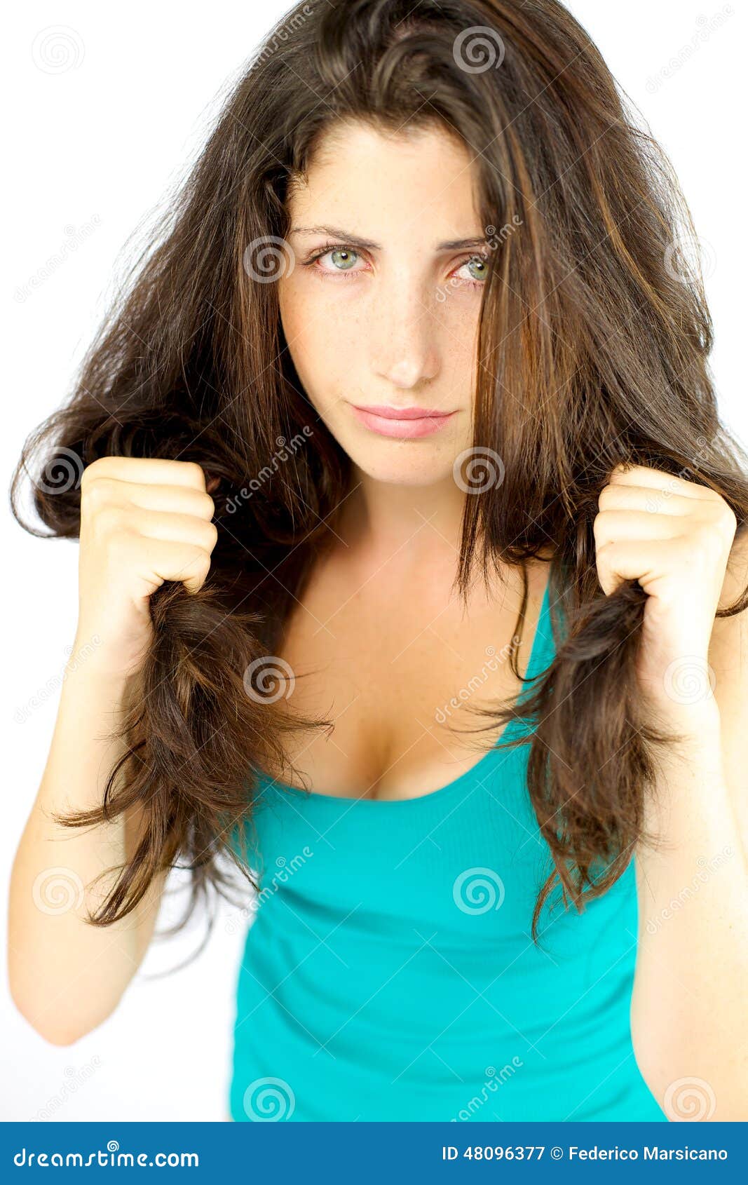 Woman Showing Female Power Stock Image Image Of Success 48096377