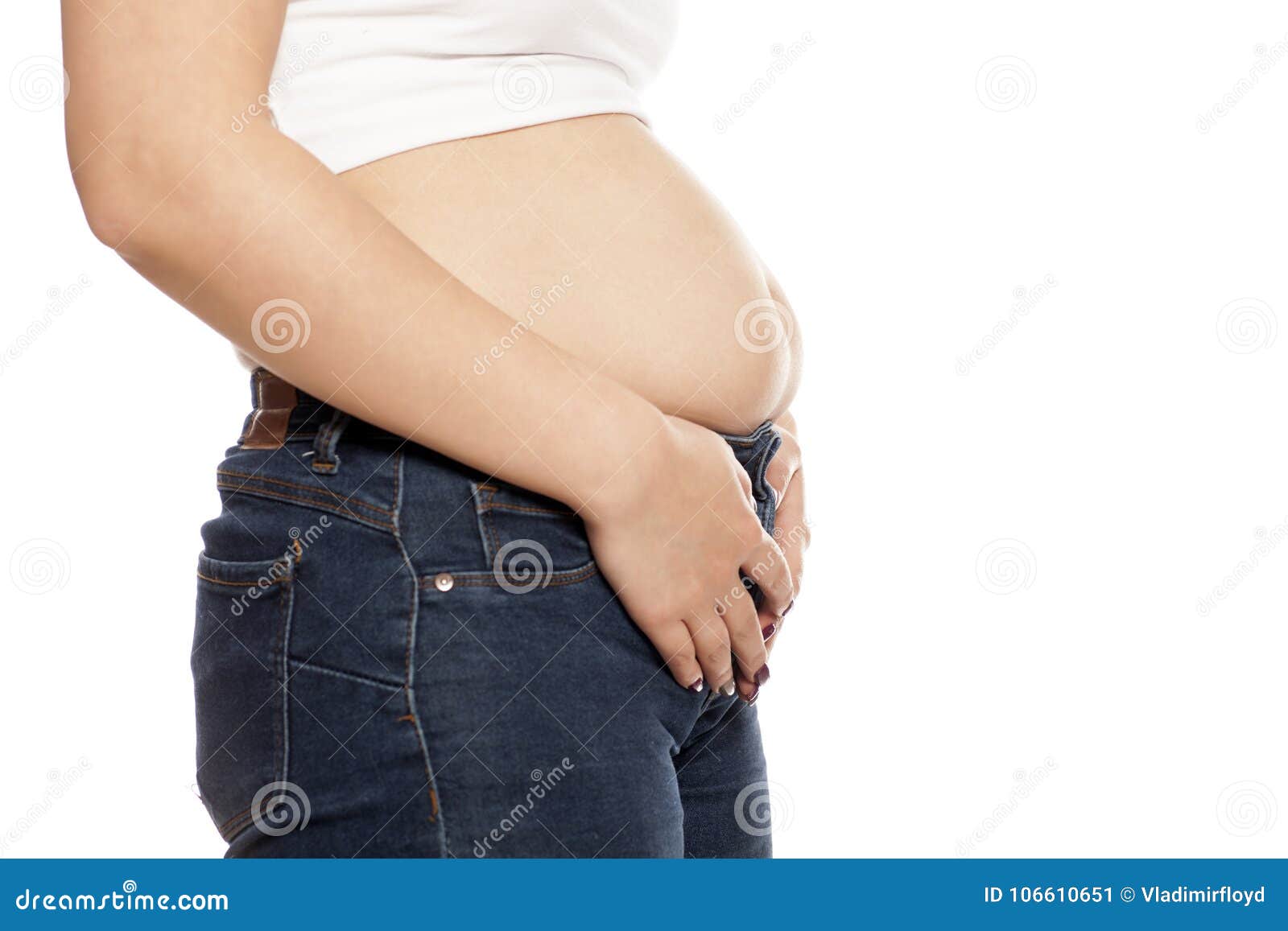 Bloat girl belly Model Shows