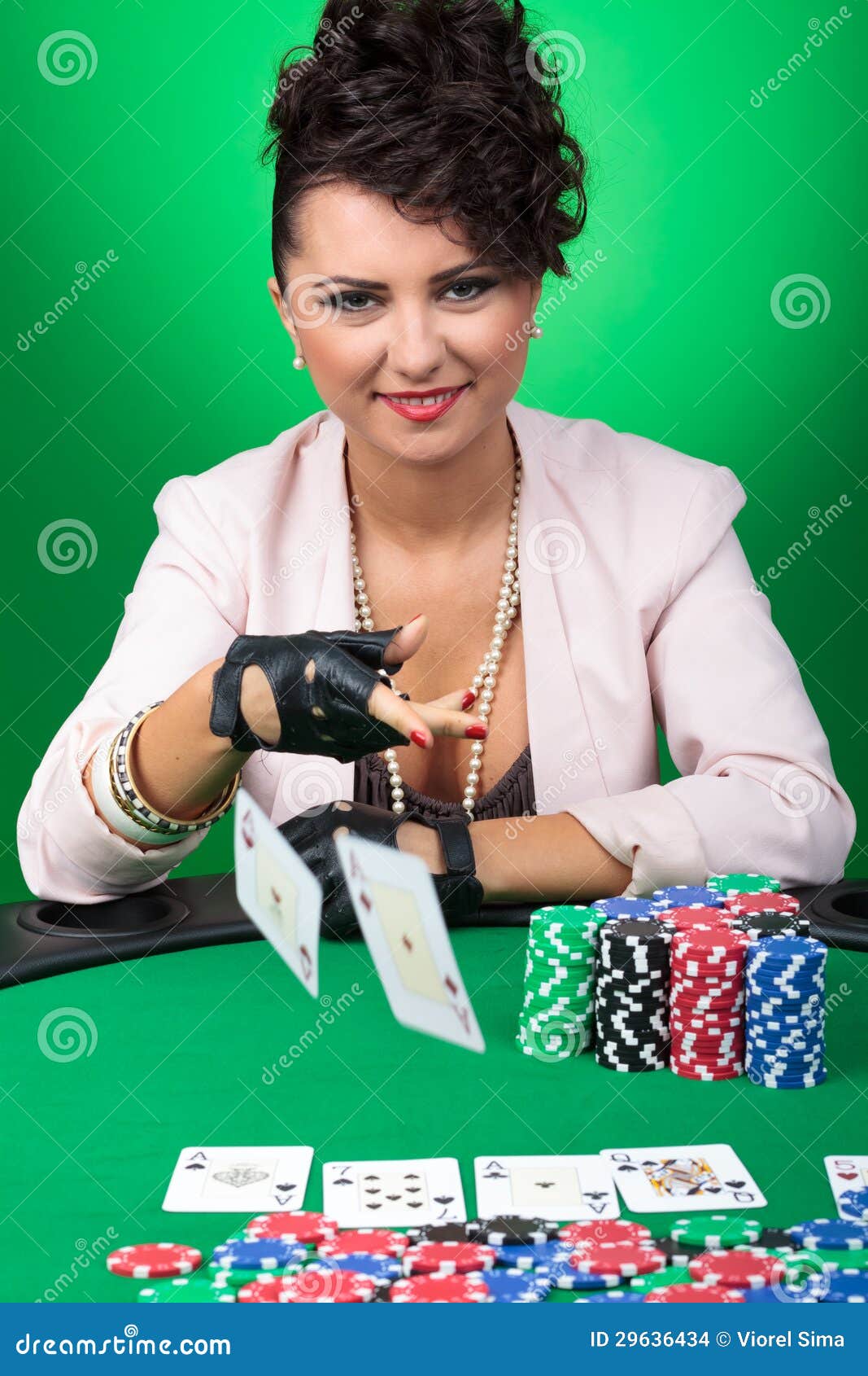 Woman showing her cards stock photo. Image of aces, casino - 29636434