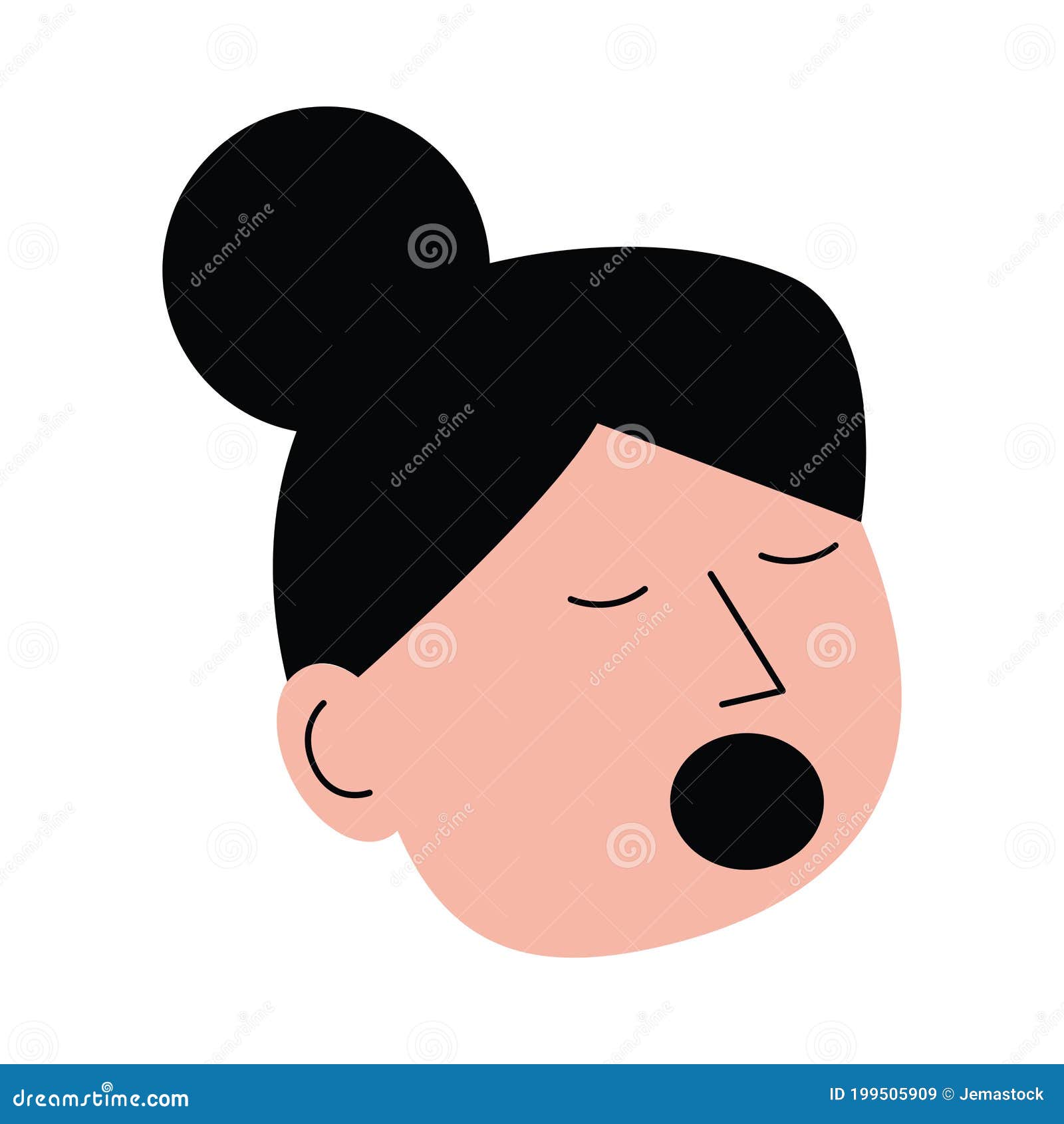 Woman Sick Head Avatar Character Stock Vector Illustration of feeling
