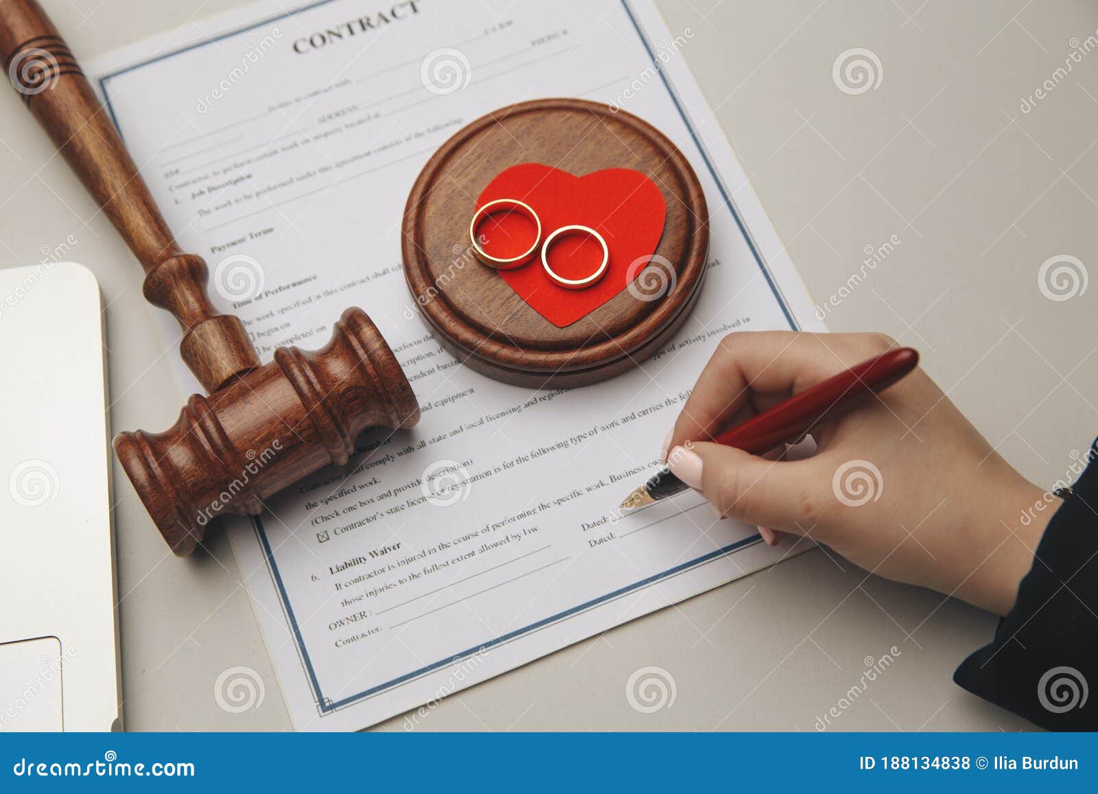 It Was Just A Contract Marriage Woman Signing Marriage Contract, Closeup Stock Photo - Image of bride