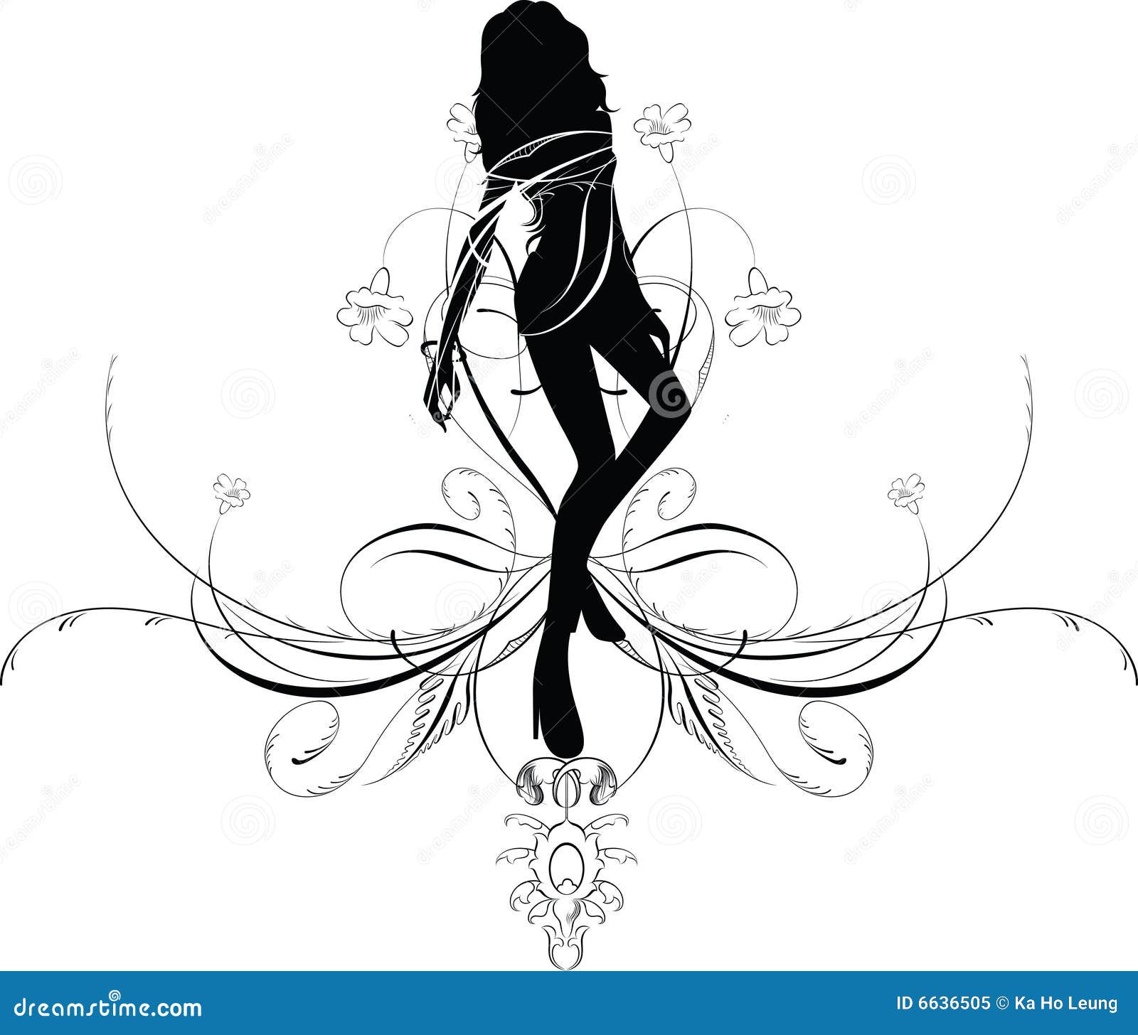 Woman silhouette stock illustration. Illustration of design - 6636505