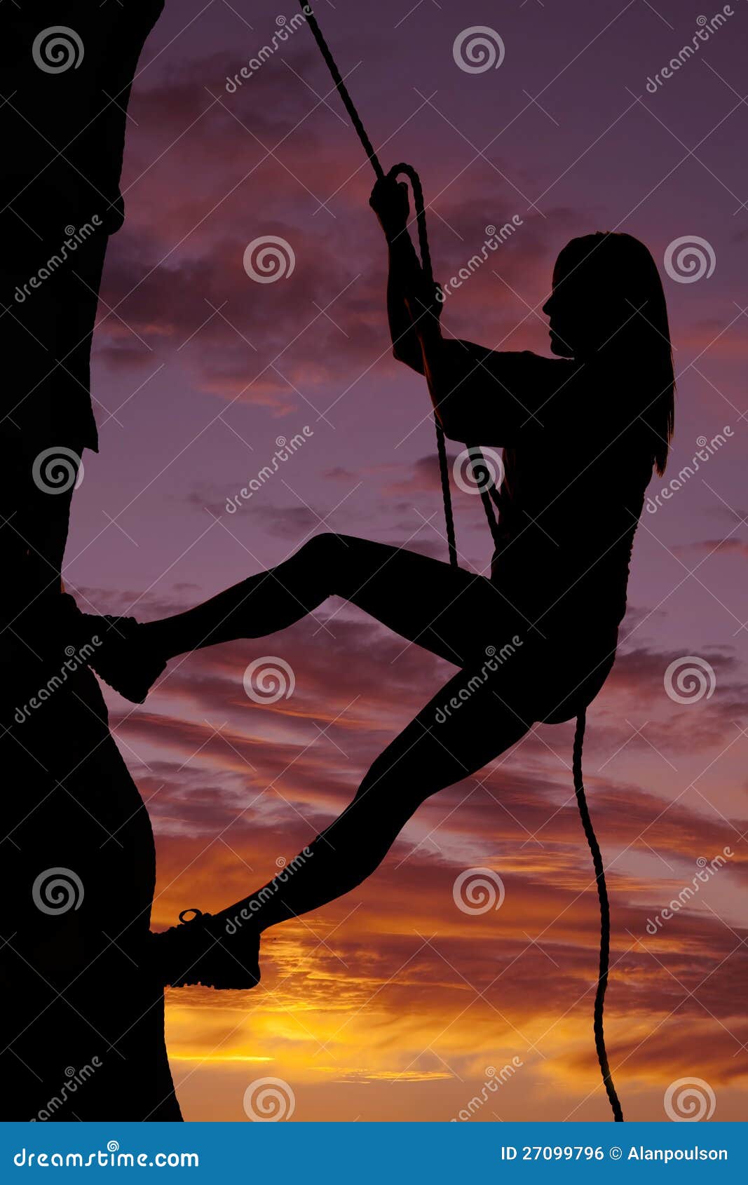 Woman Silhouette Climbing Rock Royalty Free Stock Image Image 27099796