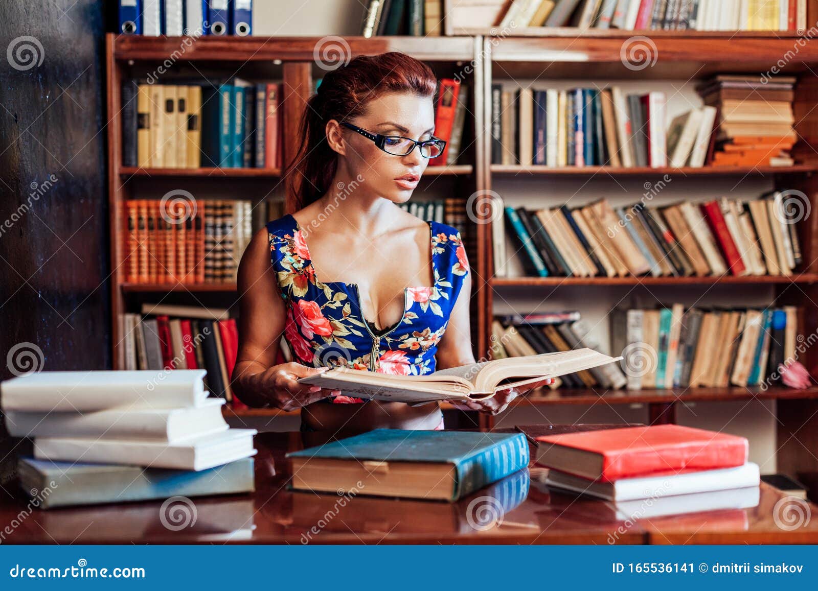 Sexy Girl In Library