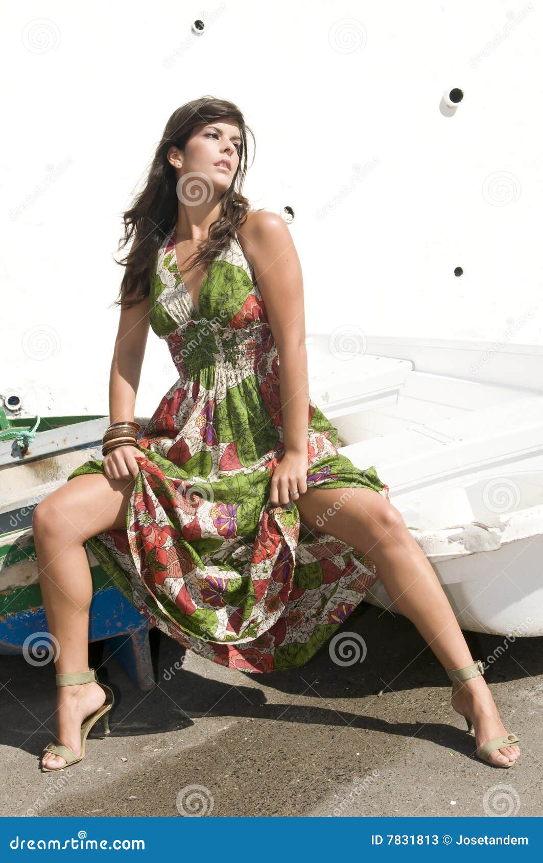 Woman Sitting Under The Sun Stock Photos - Image: 7831813