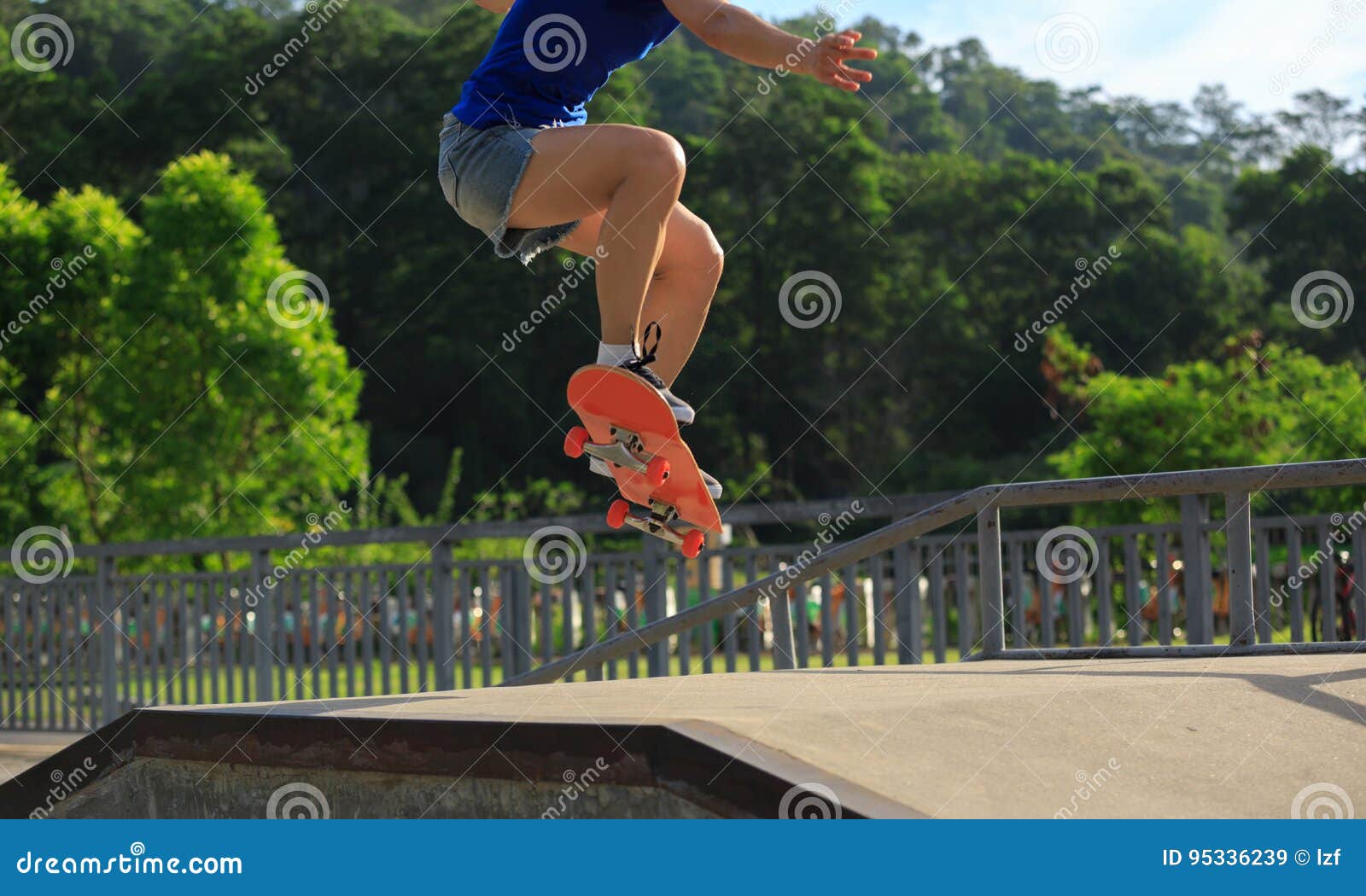 Woman Skateboarder Skateboarding at Skatepark Stock Image - Image of ...