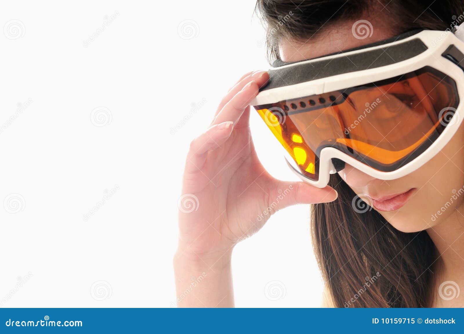 Woman ski glasses stock image. Image of cheerful, beautiful 10159715