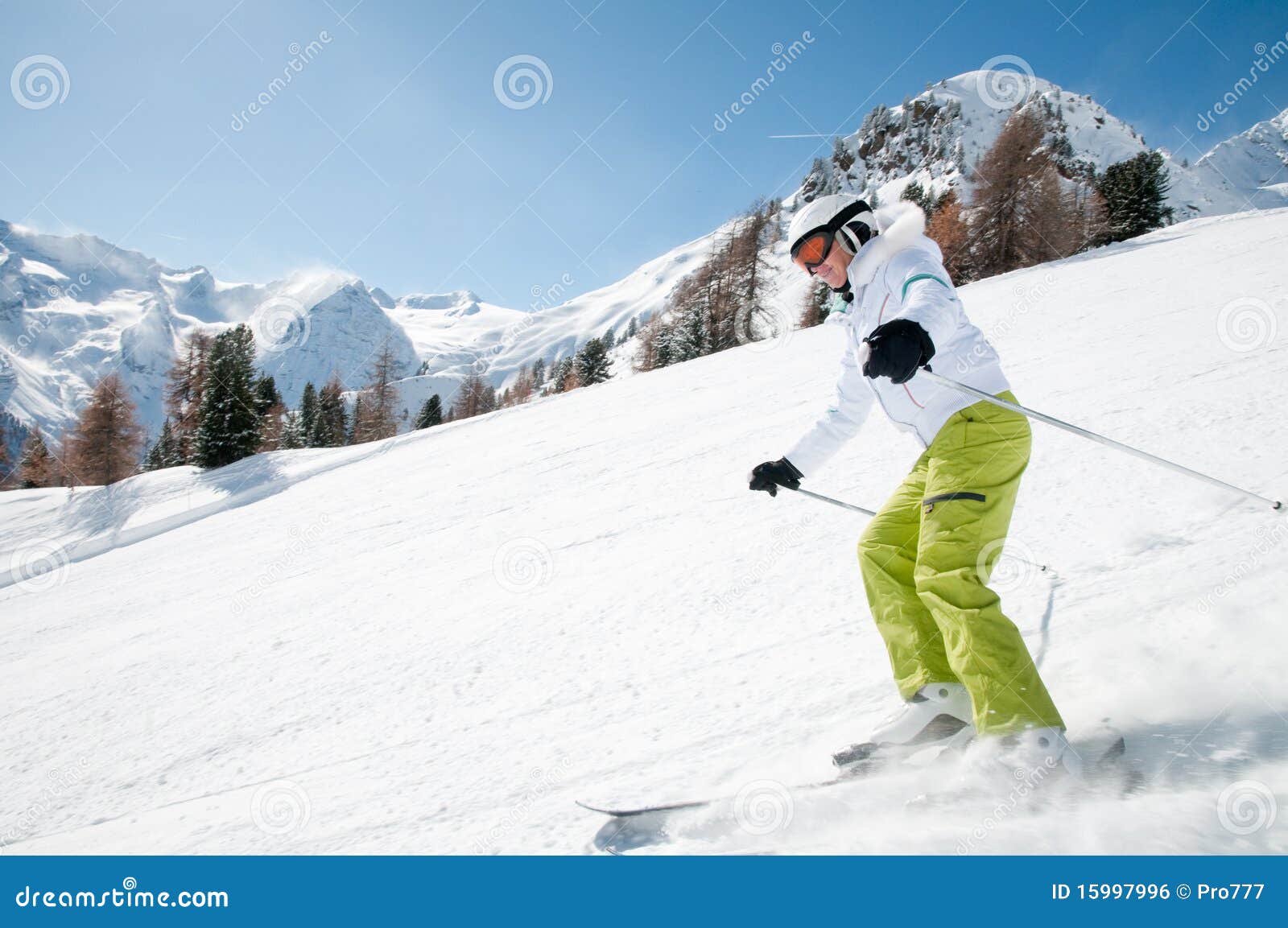 Woman Skiing Downhill Royalty Free Stock Image Image 15997996