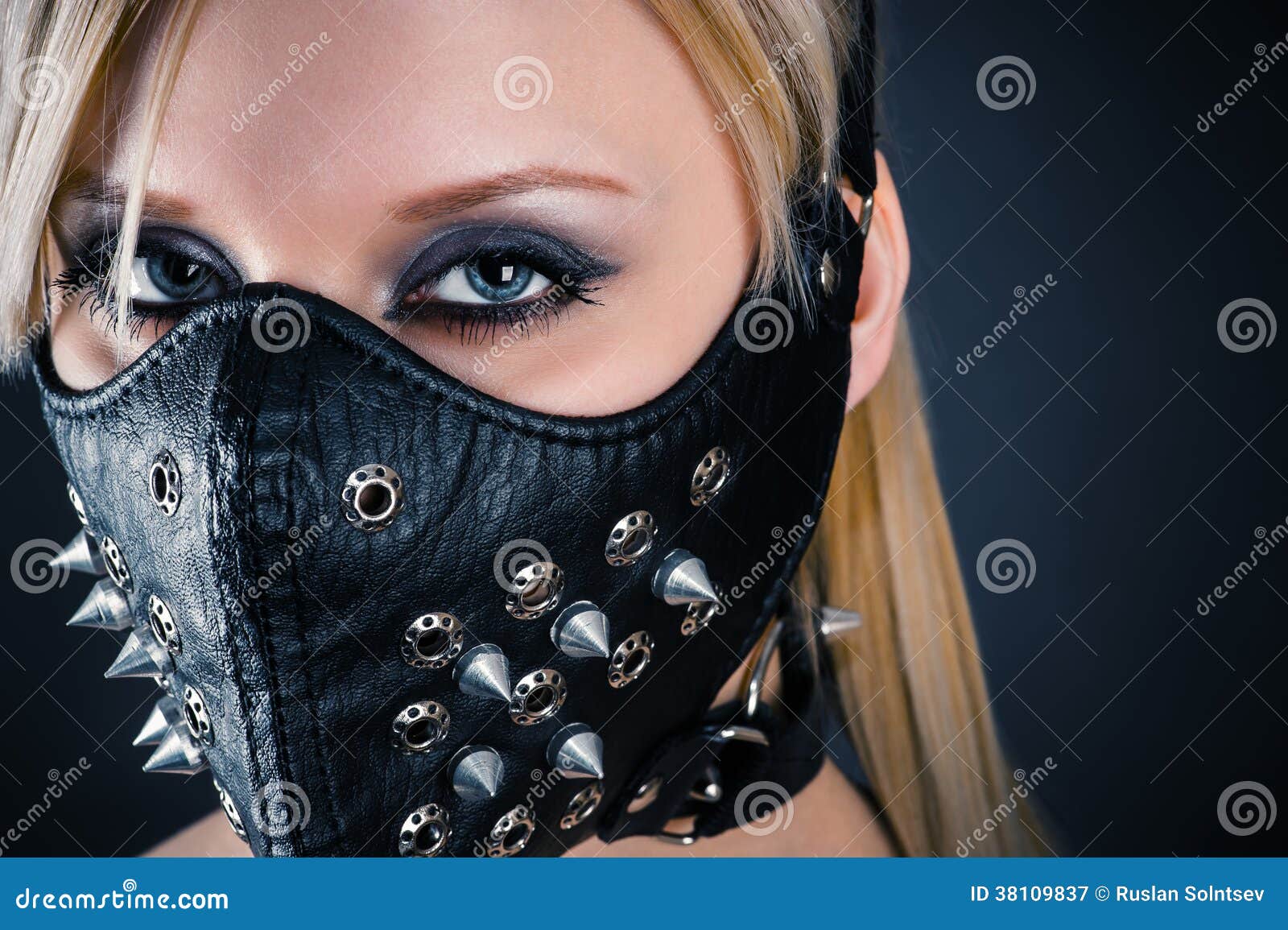 Woman Slave in a Mask with Spikes Stock Image - Image of fashion,  harassment: 38109837
