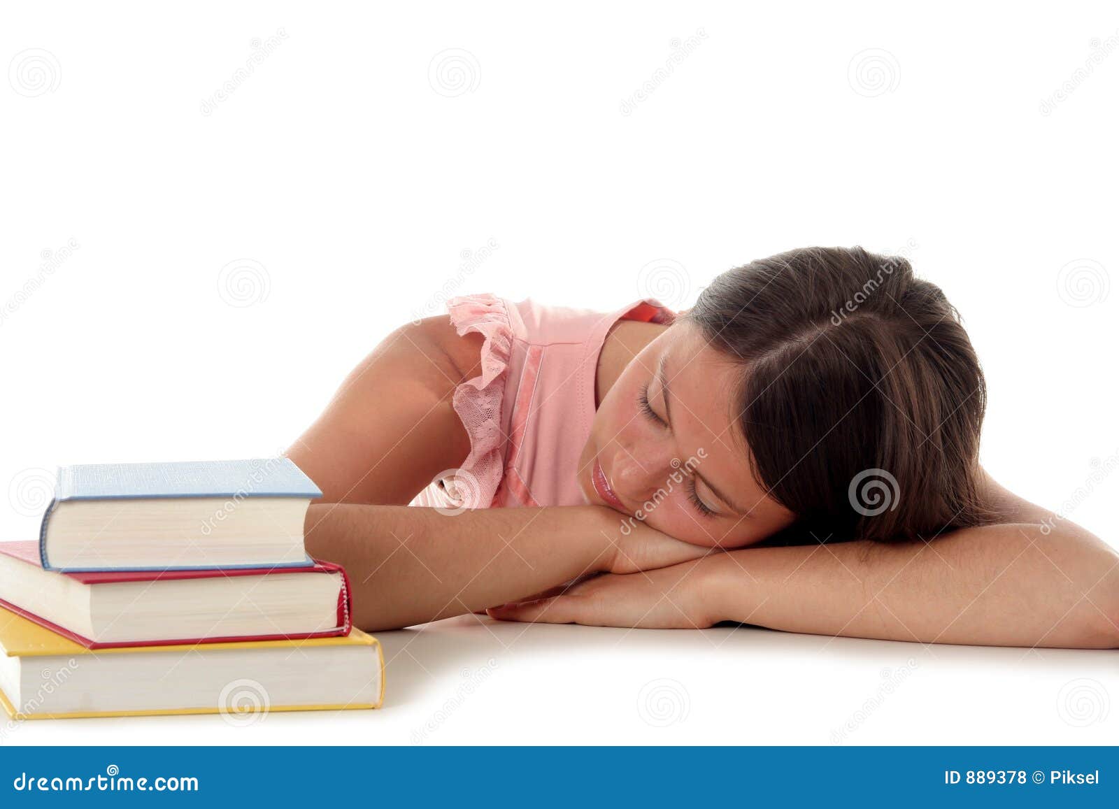 Woman Sleeping With Head On Desk Stock Photo Image Of Relax