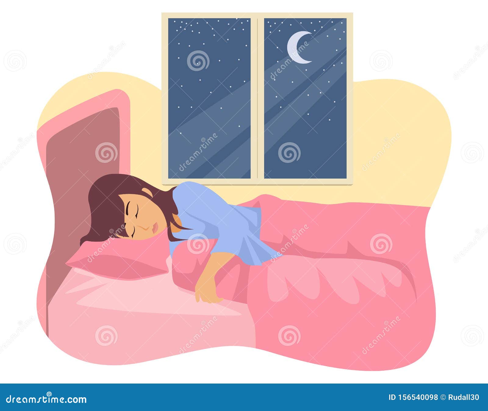 Woman Sleeping Postures, Relaxing Female Sleep In Different Poses In