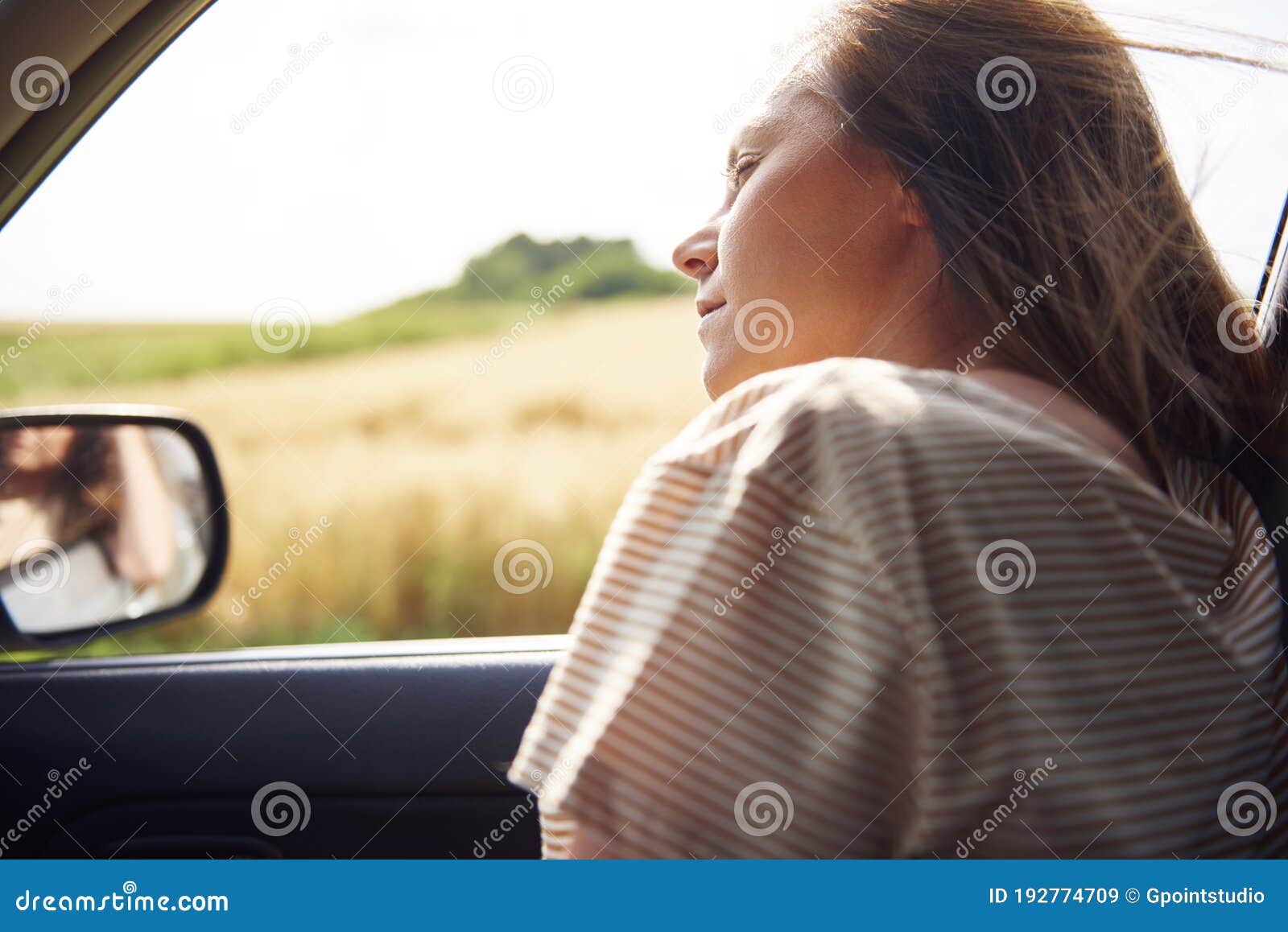 Young Woman Sleeping during Road Trip Stock Image Image of adult