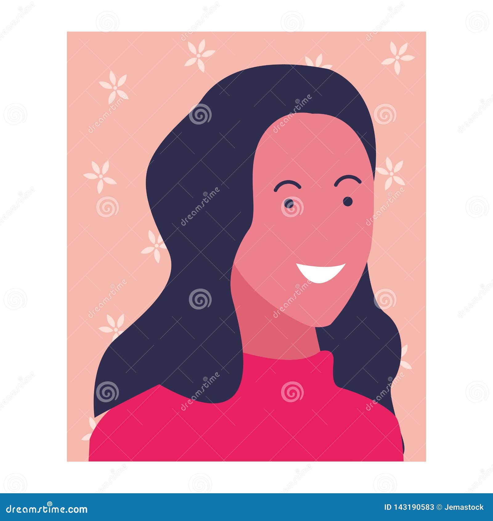 Download Woman Smiling Cartoon Profile Stock Vector - Illustration of diverse, image: 143190583