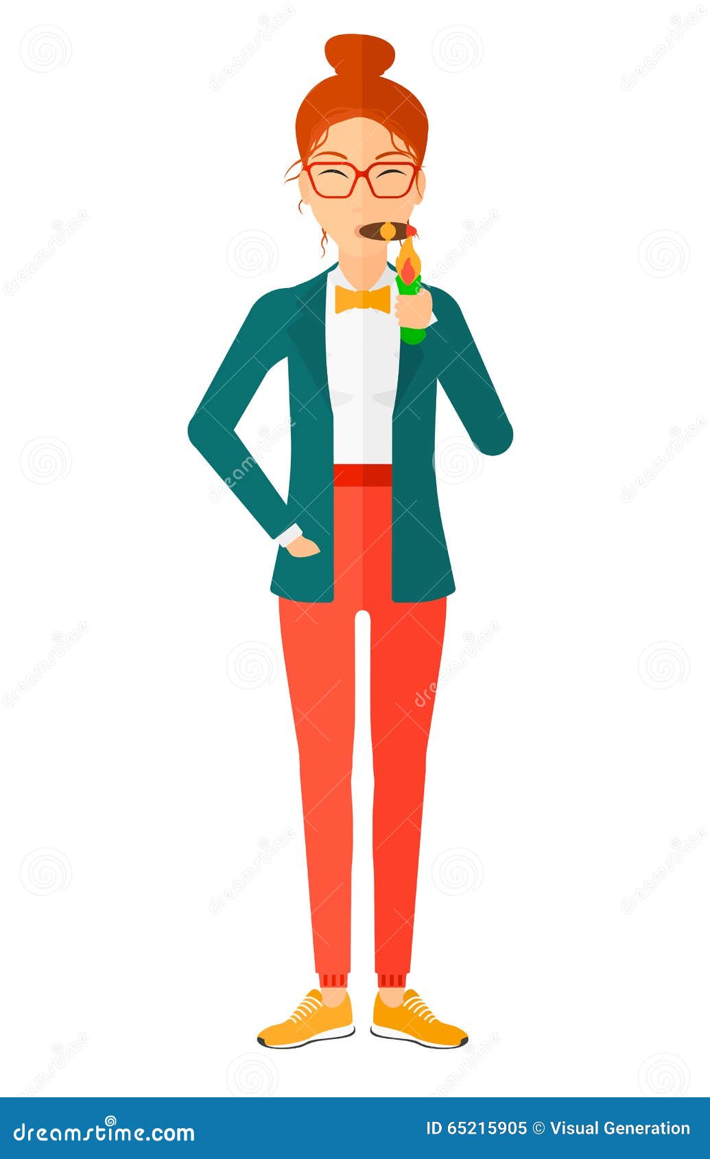 Download Woman smoking cigar stock vector. Illustration of flare ...