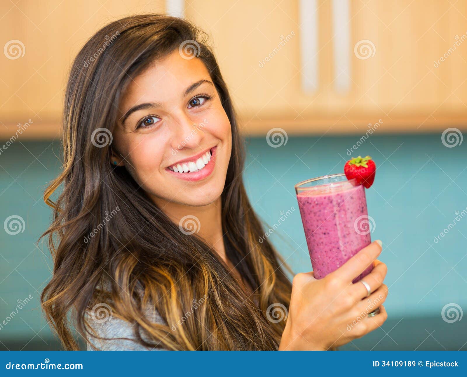 Woman With Smoothie Stock Image Image Of Juice Berry 34109189 