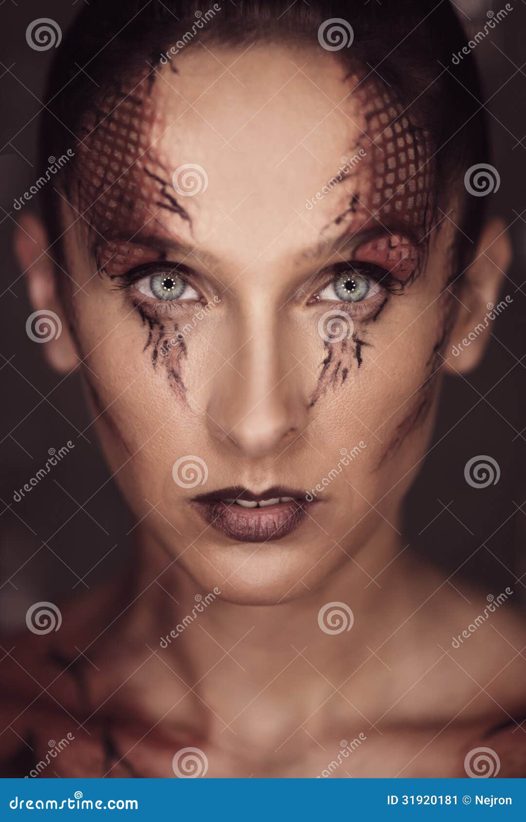 Woman With Snake Scales Stock Image - Image: 31920181