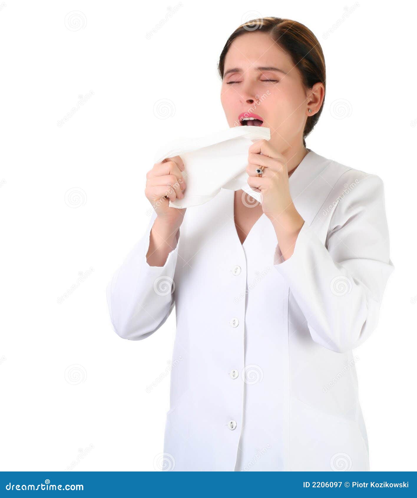 Woman sneezing stock image. Image of isolated, feel, sickness - 2206097