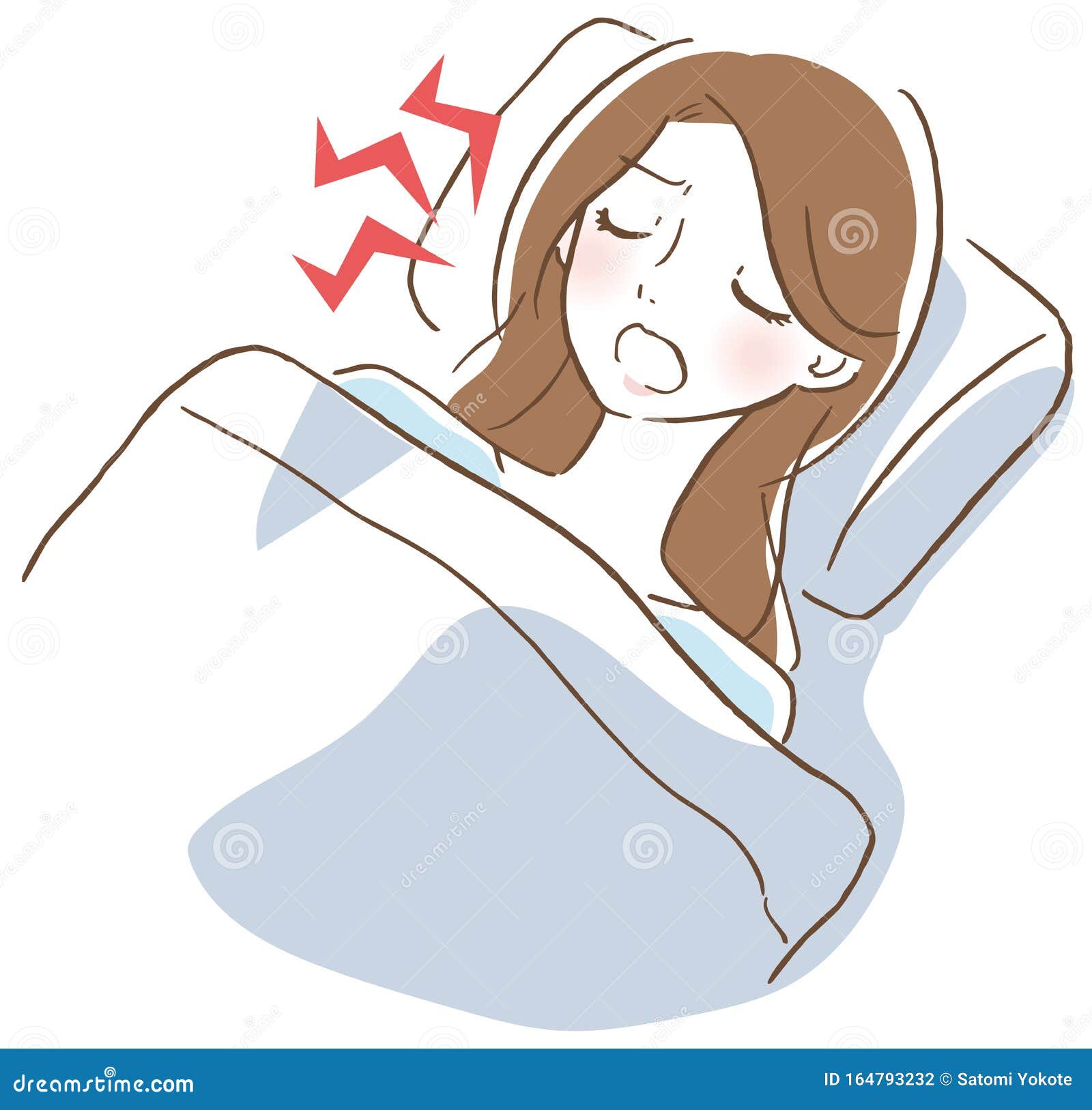 A woman snoring stock vector. Illustration of male, cartoon 164793232
