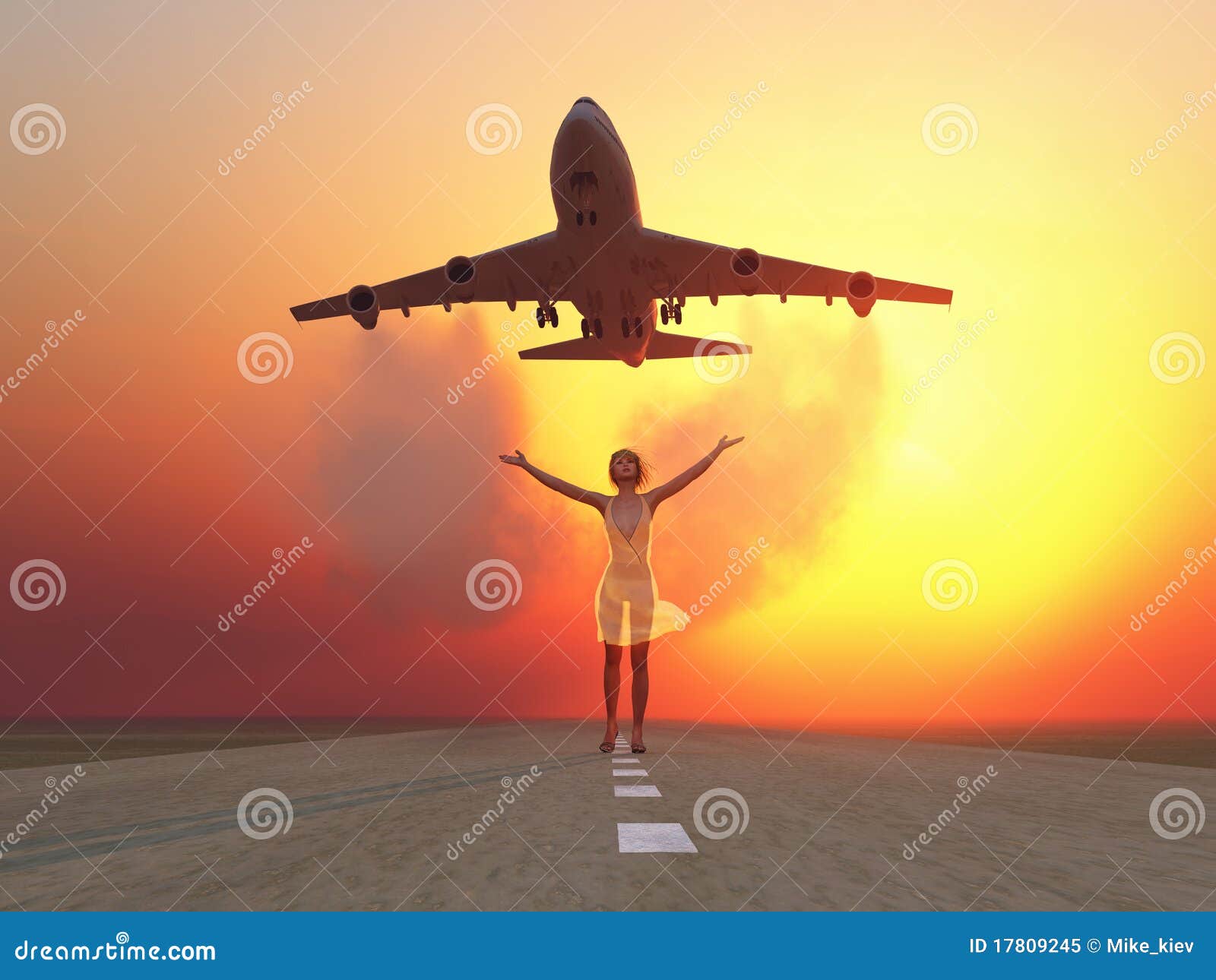 woman and soaring flight