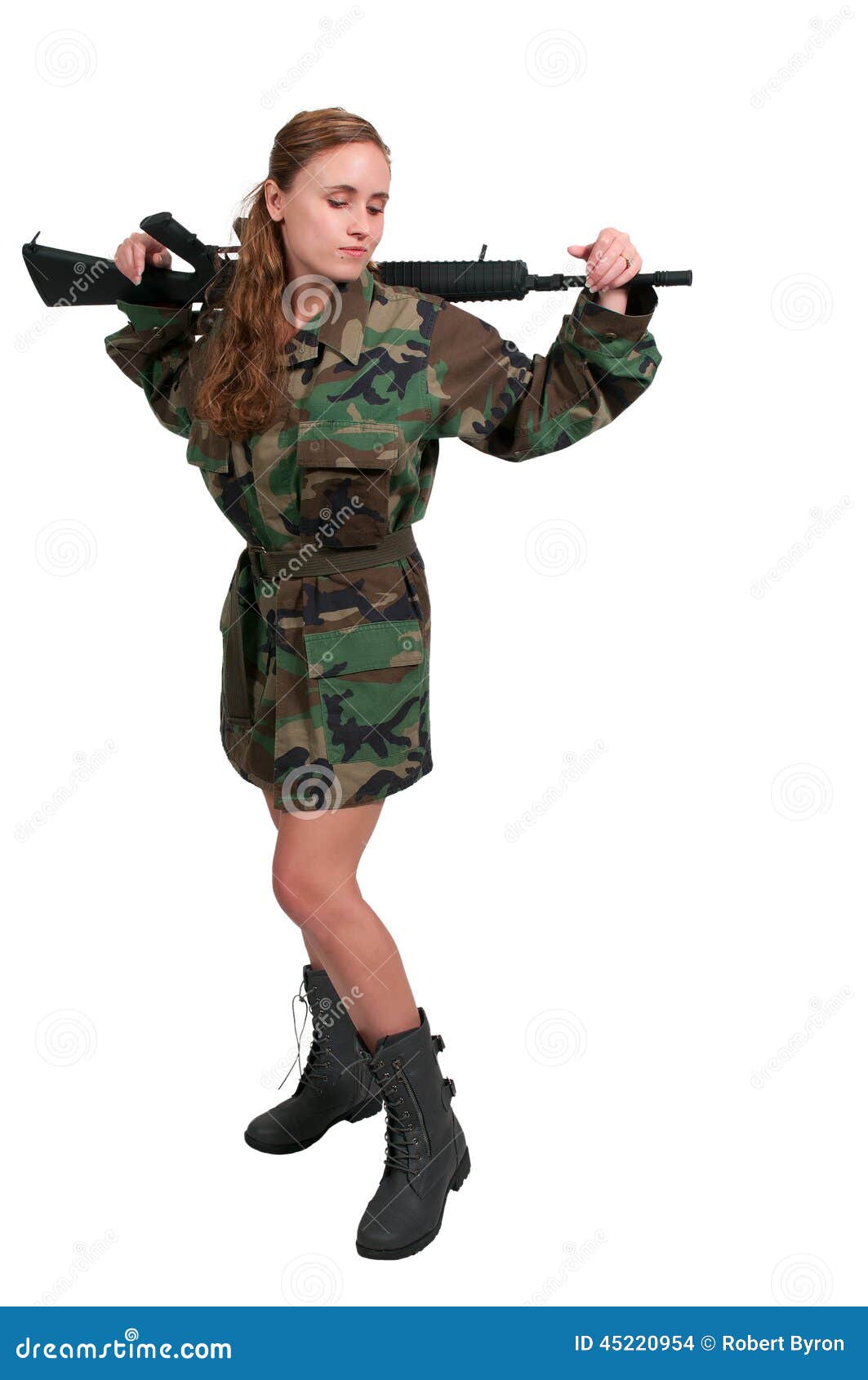 Female American Soldier Stock Photo - Download Image Now 