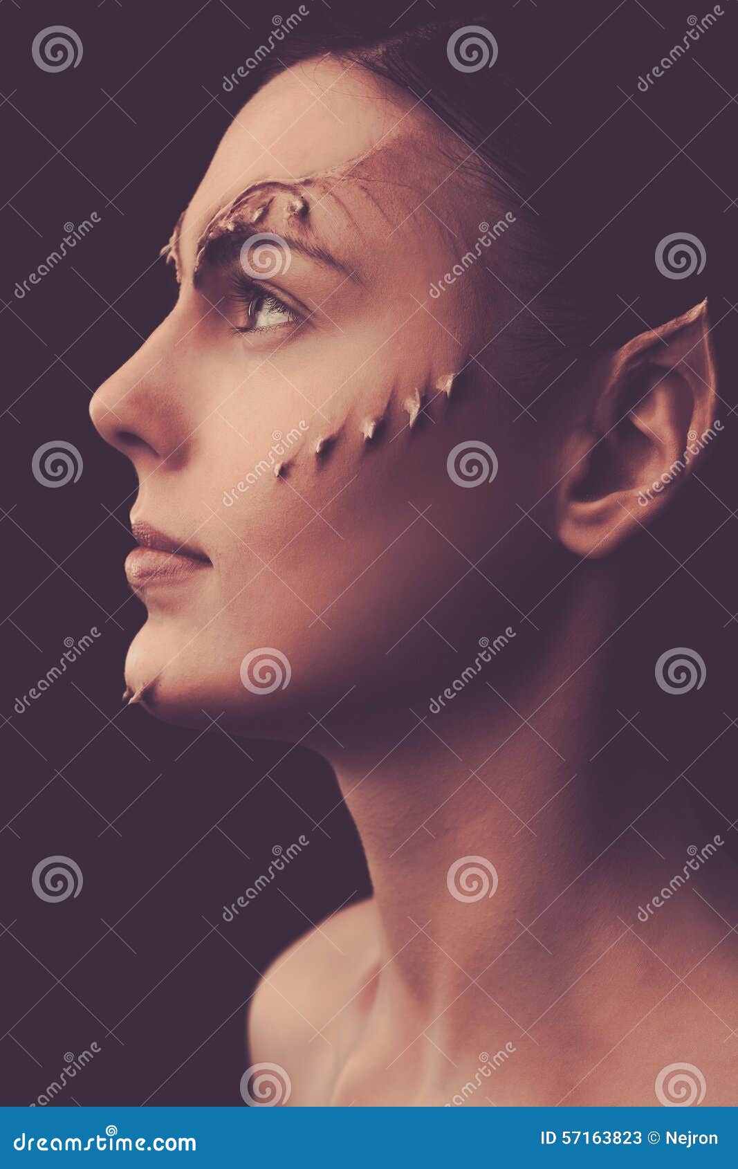 Woman with Special Fx Makeup Stock Image Image of costume