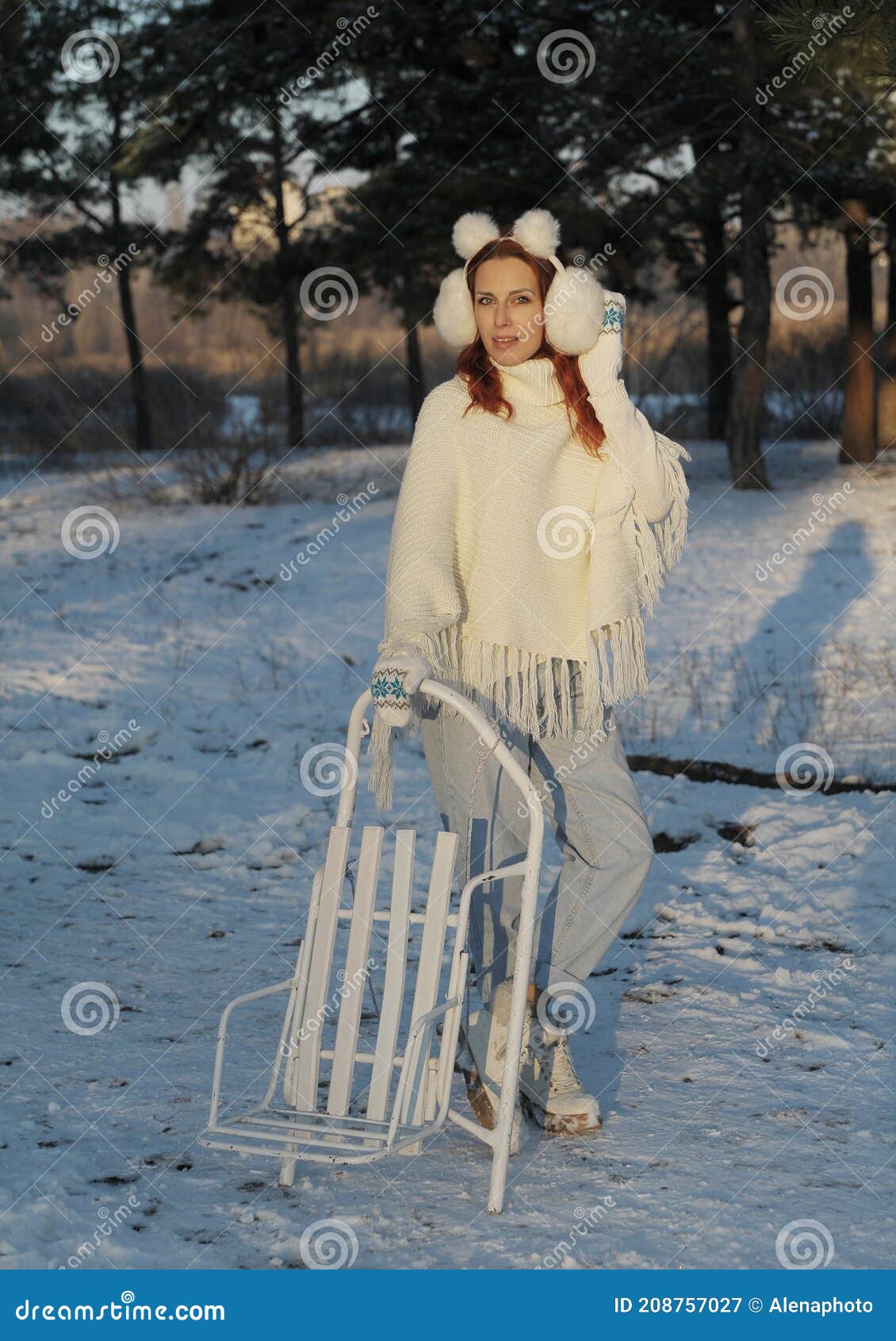 Woman Spends Time Outdoors Stock Image Image Of Woman 208757027