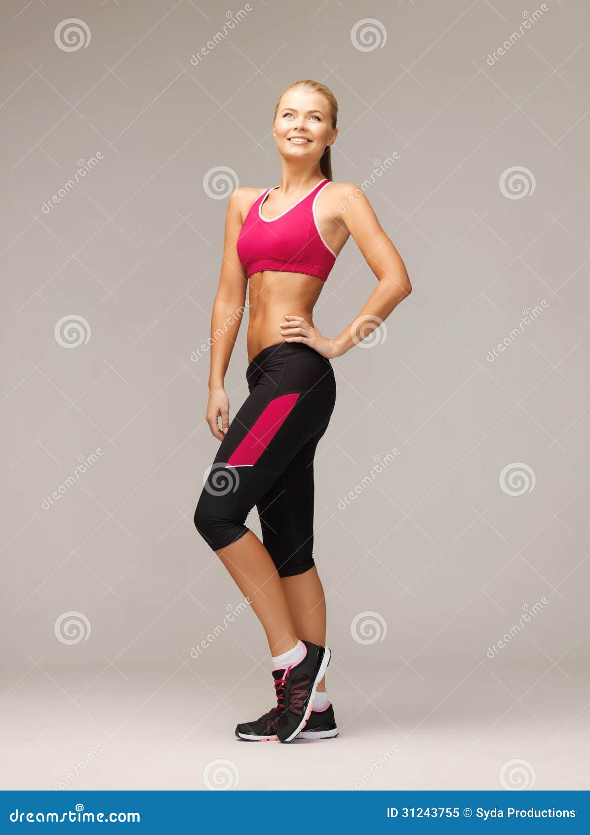 Woman in sportswear stock image. Image of muscles, pumping - 31243755