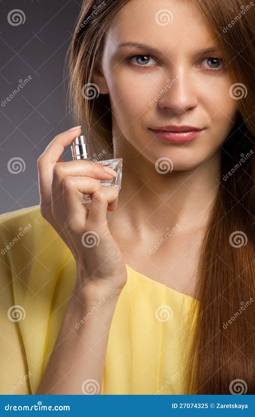 Woman spraying perfume stock image. Image of female, beautiful 27074325
