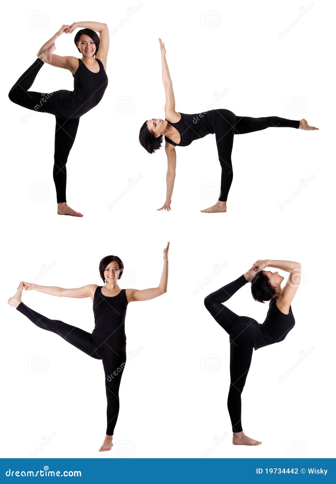 Woman Stand In Yoga Dancer Pose Collection Picture. Image 19734442