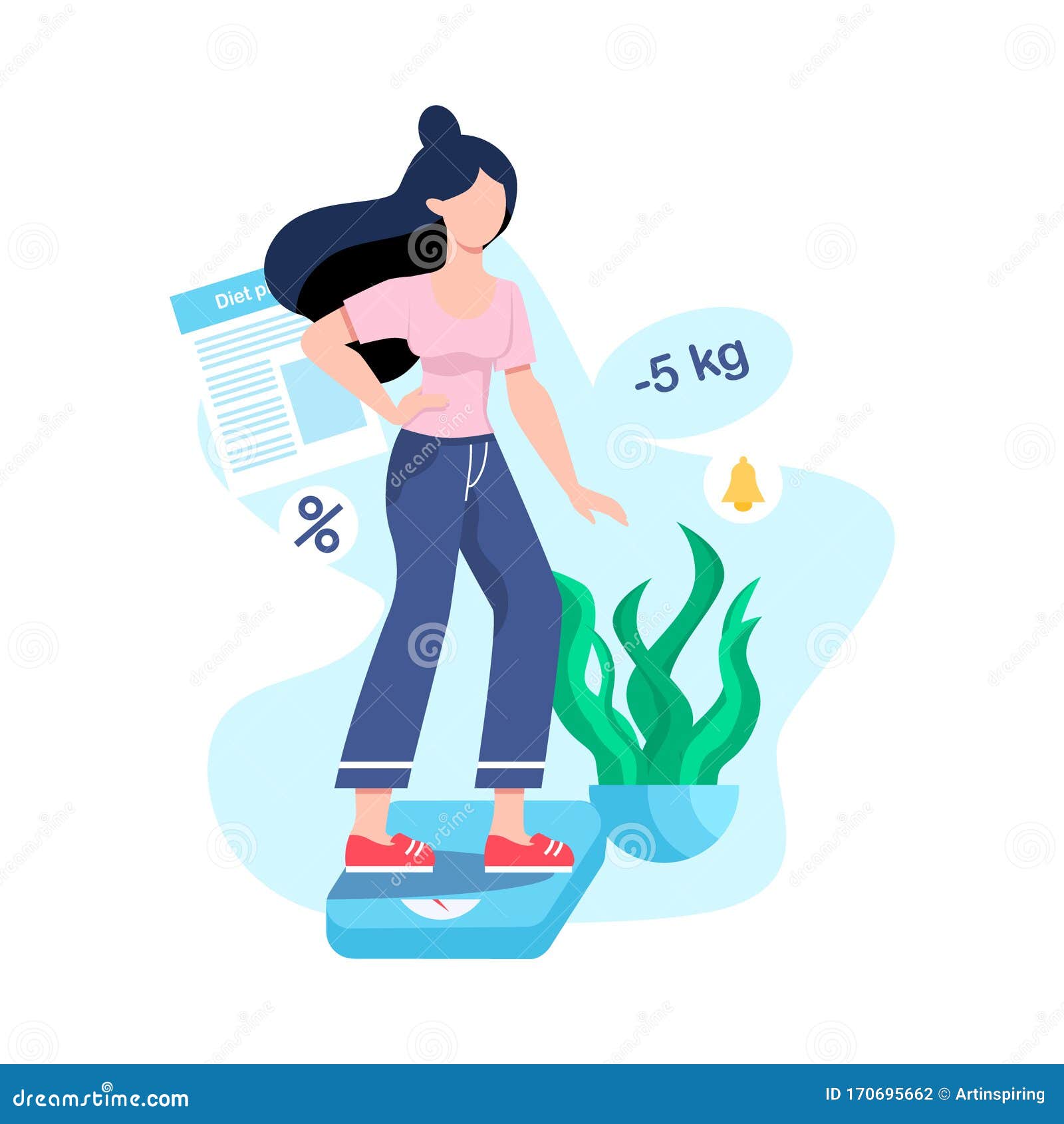 Slimming and loosing weight concept. Young sad fat woman and happy slim  girl standing using waist ruler amount for measuring body vector  illustration 21756324 Vector Art at Vecteezy