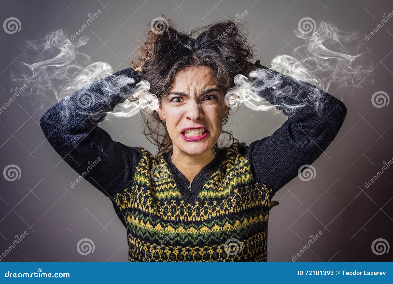 woman steaming with rage