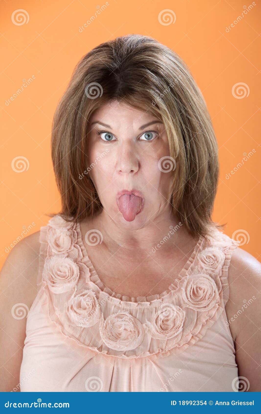 Woman Sticks Tongue Out Stock I