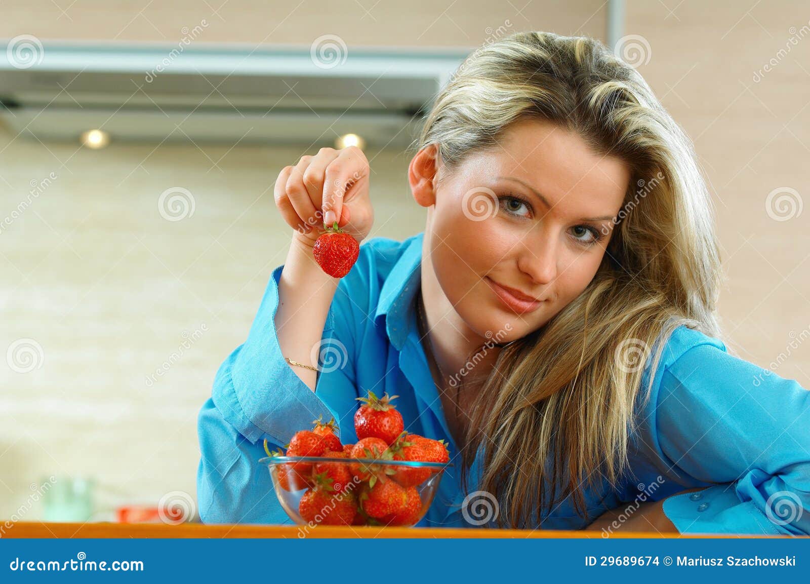 woman with strowberry