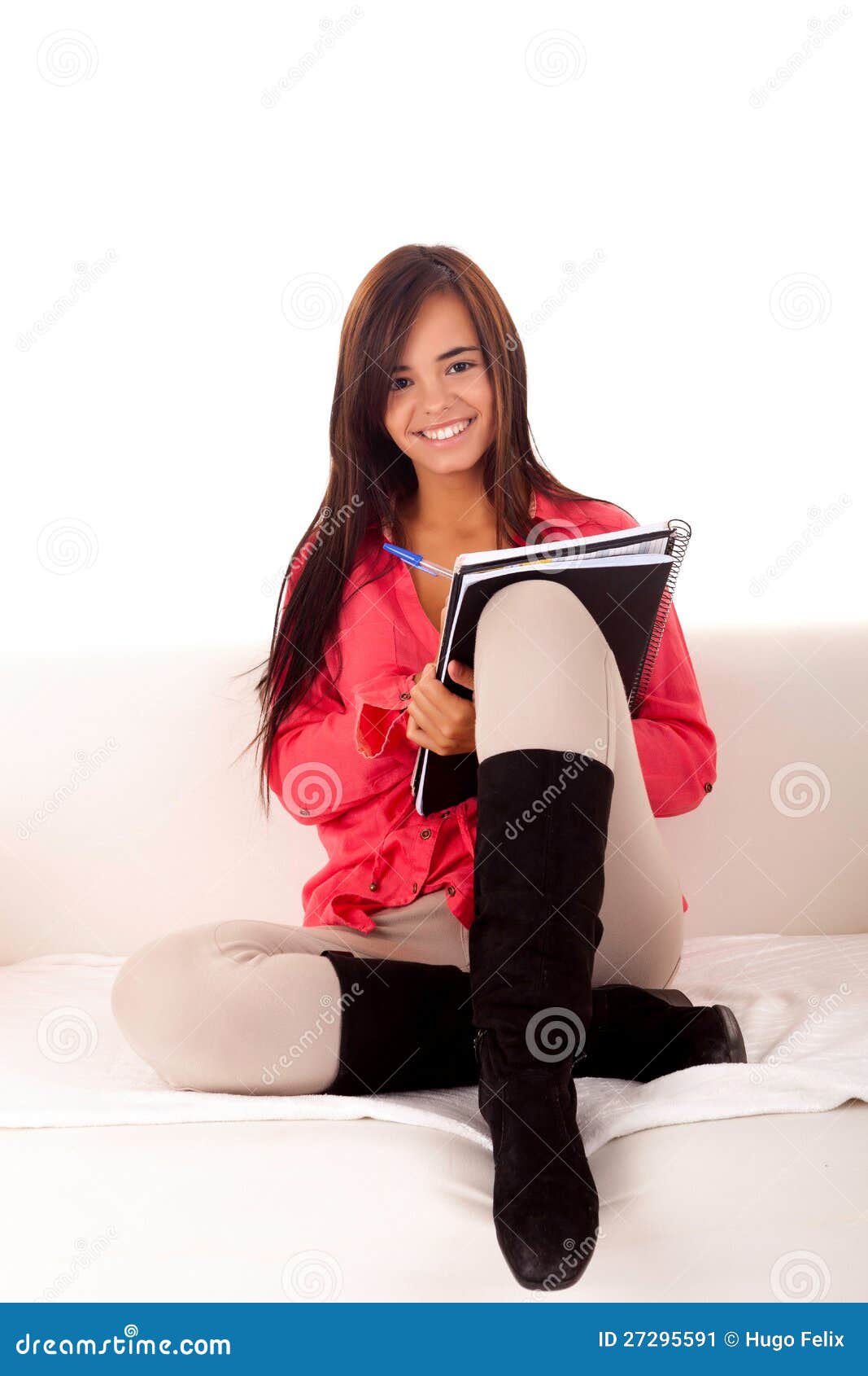 Woman studying stock image. Image of happy, indoors, education - 27295591