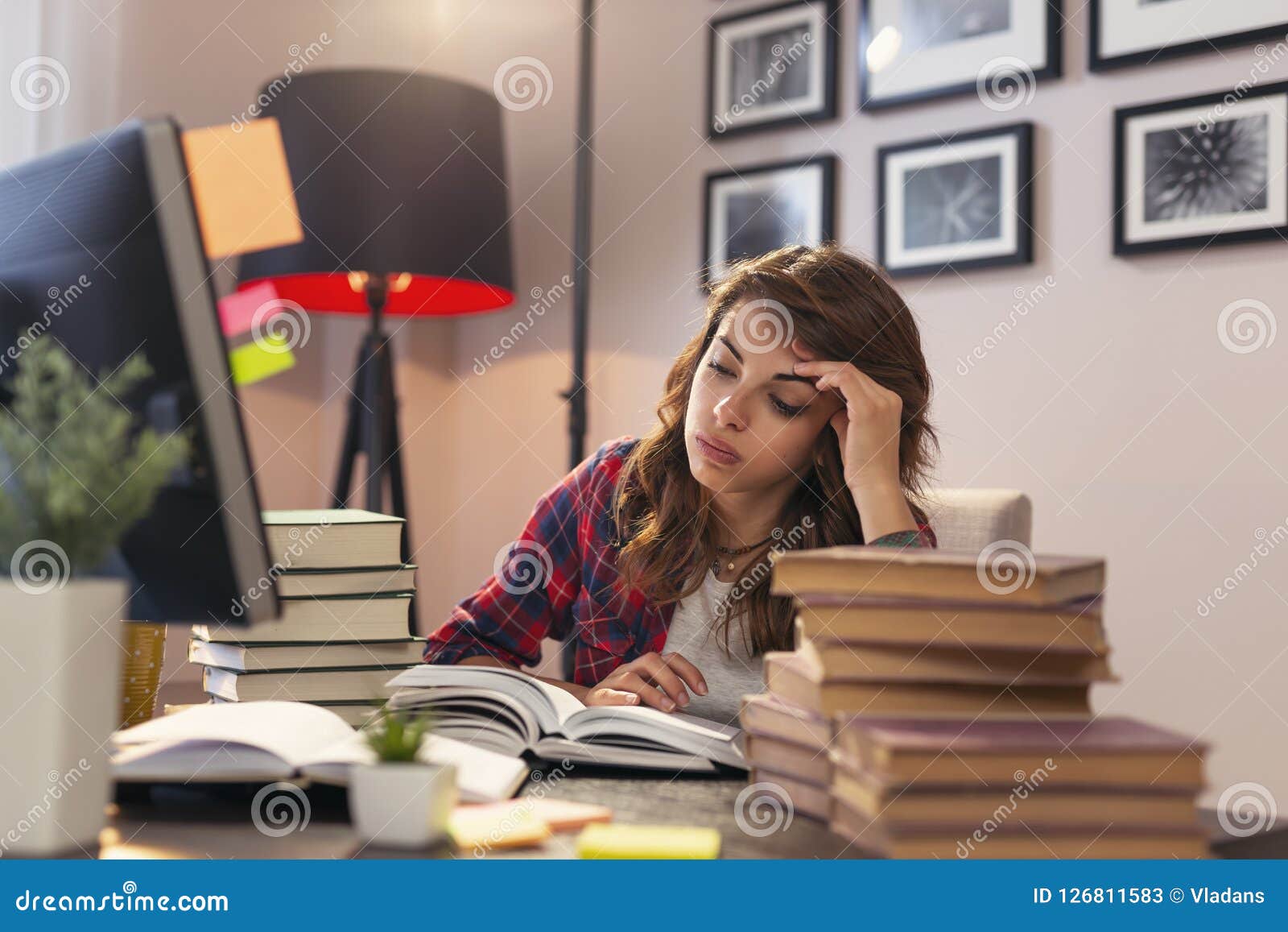 woman studying