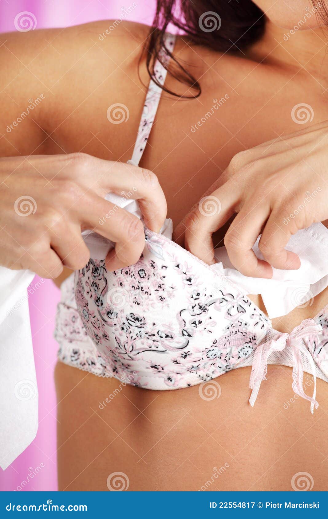 Woman Stuffing Bra with Tissue Stock Image Image of padding, size 22554817