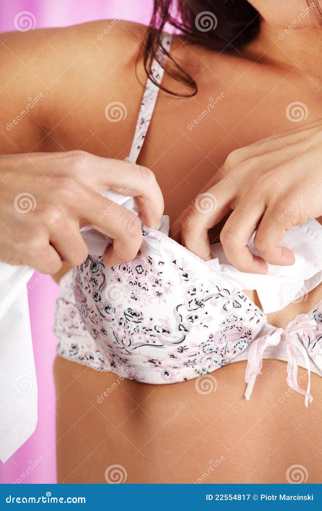 Woman Stuffing Bra with Tissue Stock Image - Image of padding, size:  22554817