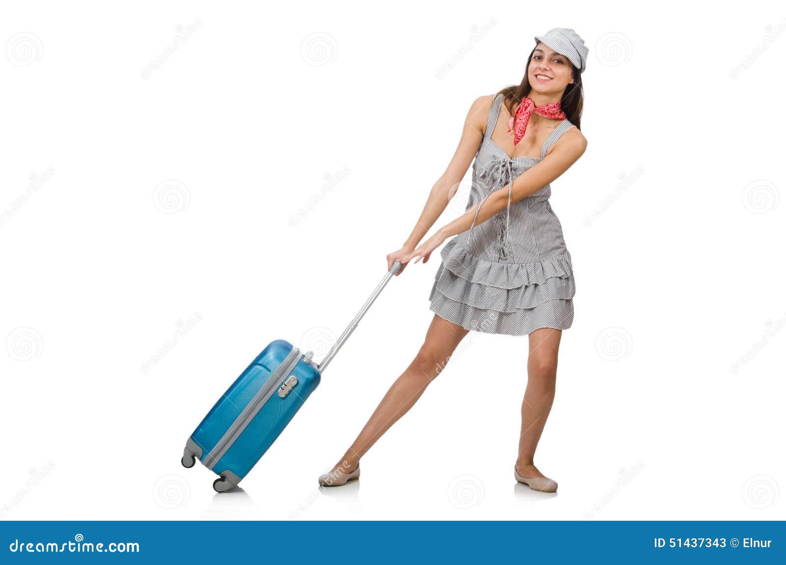 Woman with suitcase stock image. Image of packing, panama 51437343