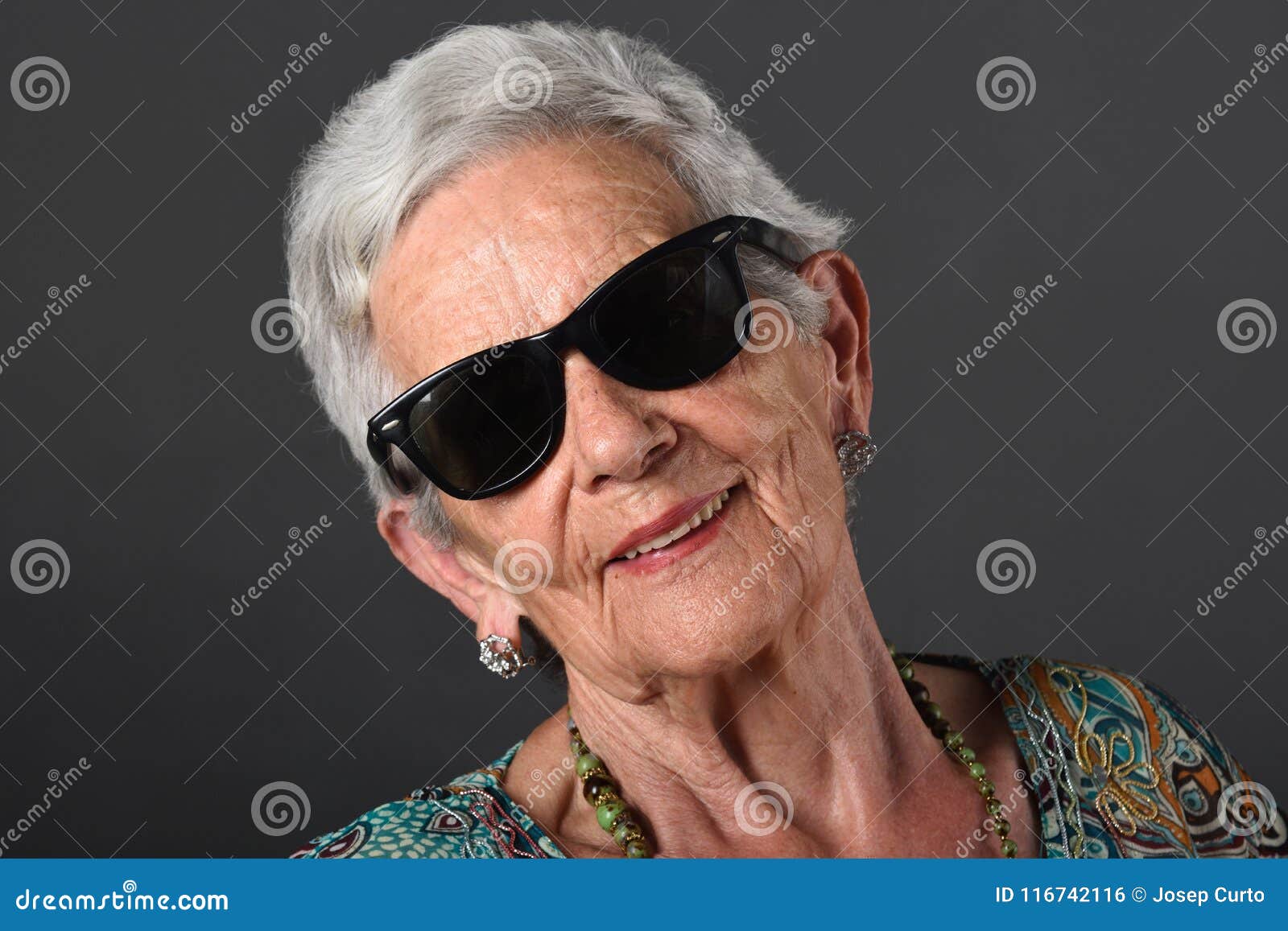 Woman with sunglasses stock photo. Image of older, female 116742116