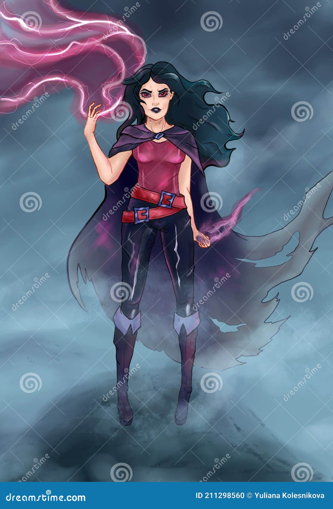 Be your own superhero - Black anime superhero girl with red cape !  beautiful black girl with Afro hair, brown eyes, Cherry pink lips and dark  brown skin. Hair love !