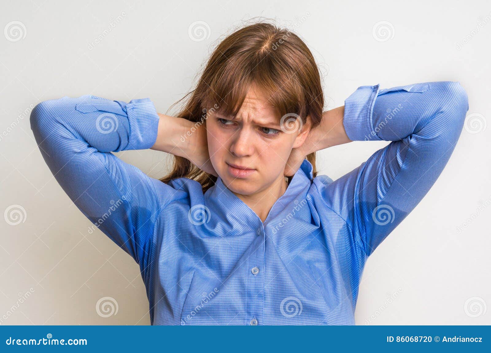 Woman with Sweating Under Armpit Stock Photo Image of condition, excessive 86068720