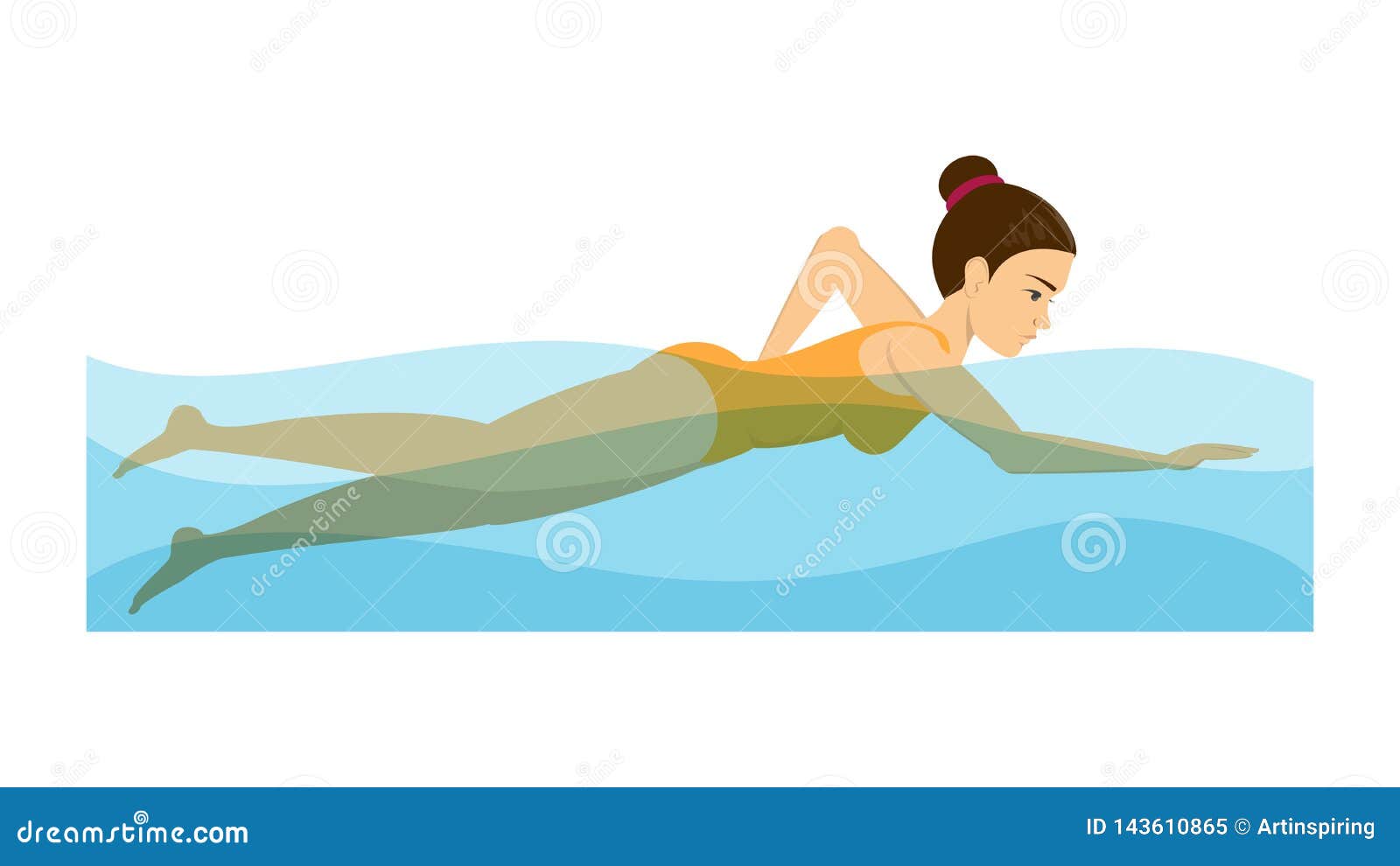 Woman Swimming in the Pool. Exercise To Relieve Stock Vector - Illustration  of healthy, swim: 143610865