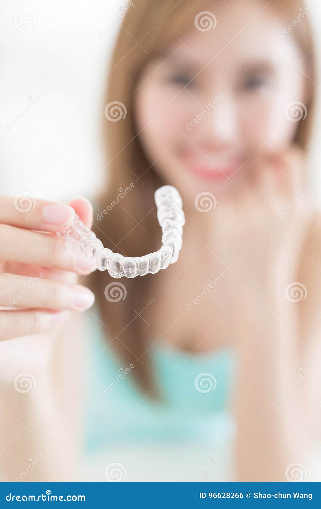 Woman Take Invisible Braces Stock Photo Image of braces, cleansing