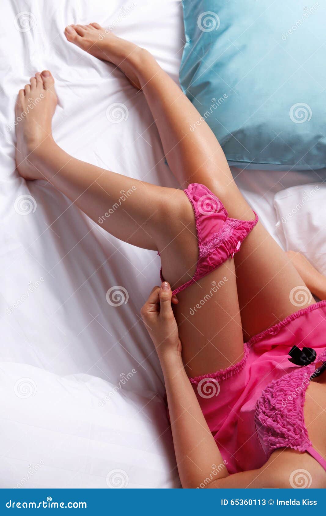 Woman Taking Her Pants Off in the Bed Stock Image - Image of sensual,  romantic: 65360113