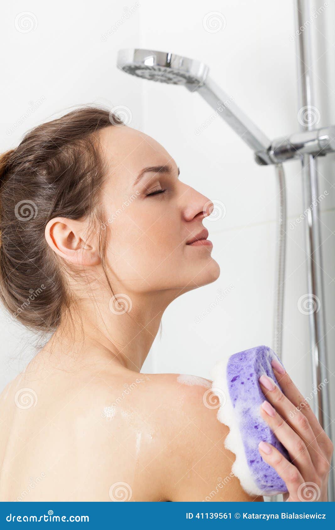 Woman Taking A Shower Stock Image Image Of Sensitive