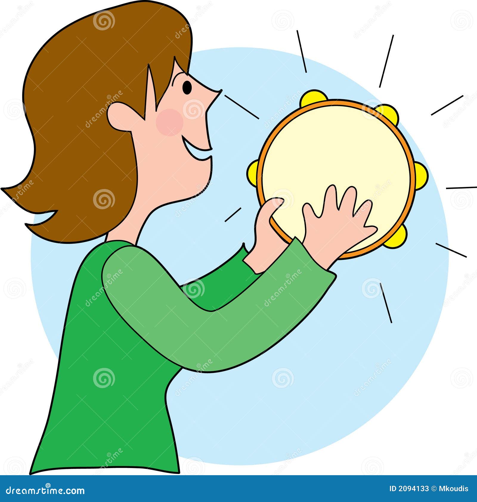 Woman with a Tambourine stock vector. Illustration of girl 2094133